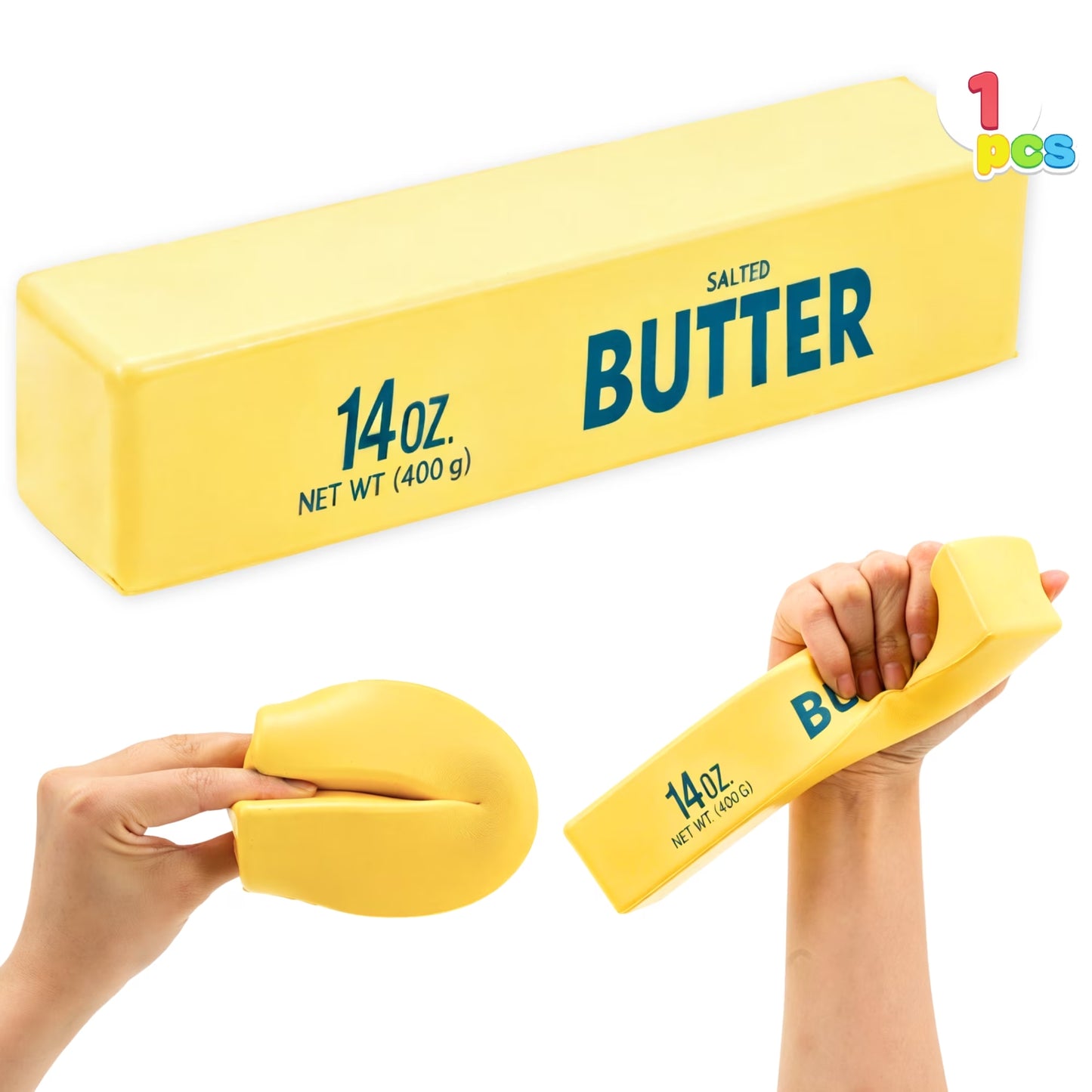 Joyfy 14oz Butter Squishy, Jumbo Slow Rising Squeeze Toys, Giant Squishies Butter Fidget Toy for Anxiety & Sensory Stress Relief