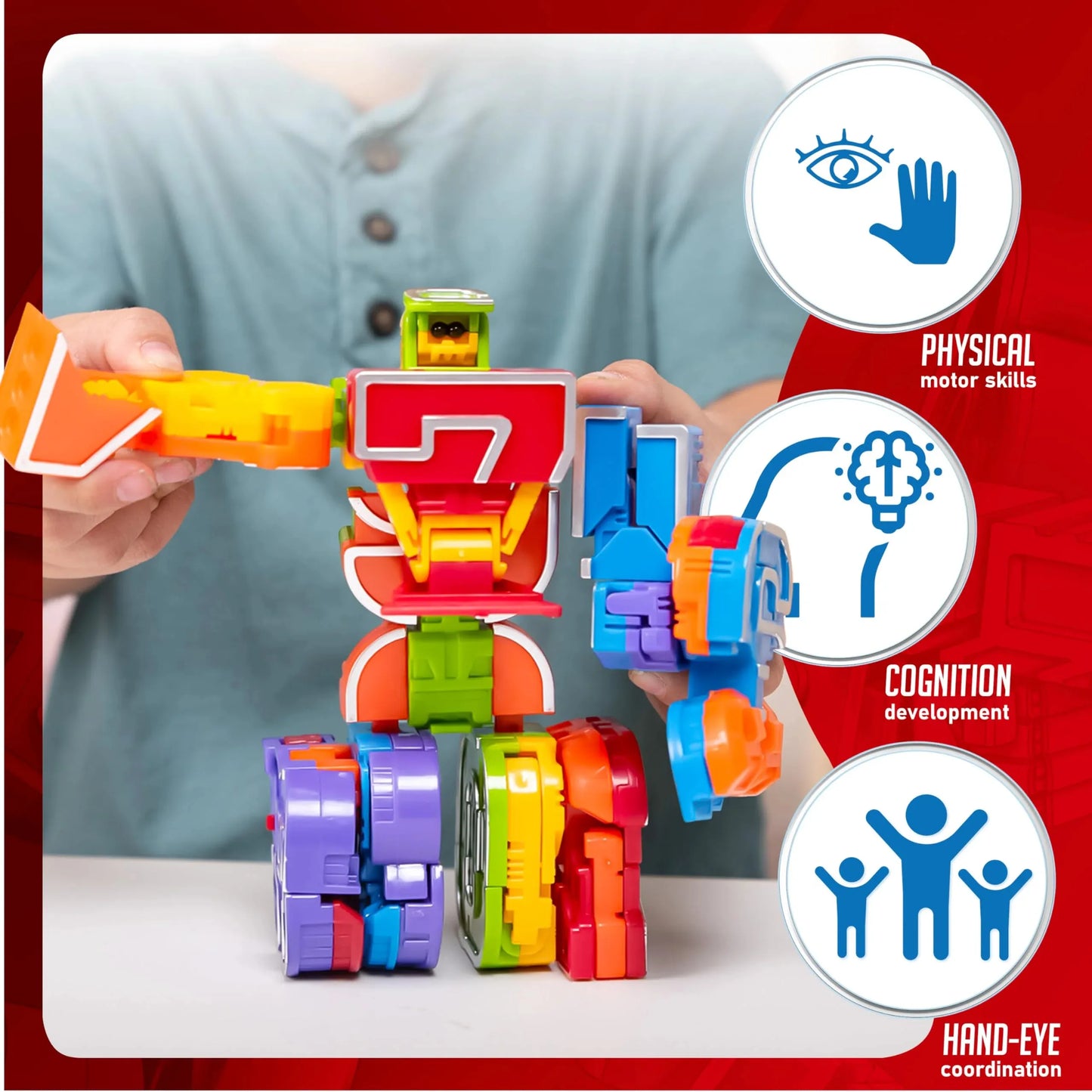 Syncfun 10 Pcs Letters Learning Toys, Action Figure Number Bots Toys, Alphabet Robots Toys for Kids Girls Boys 3-6 Years Old
