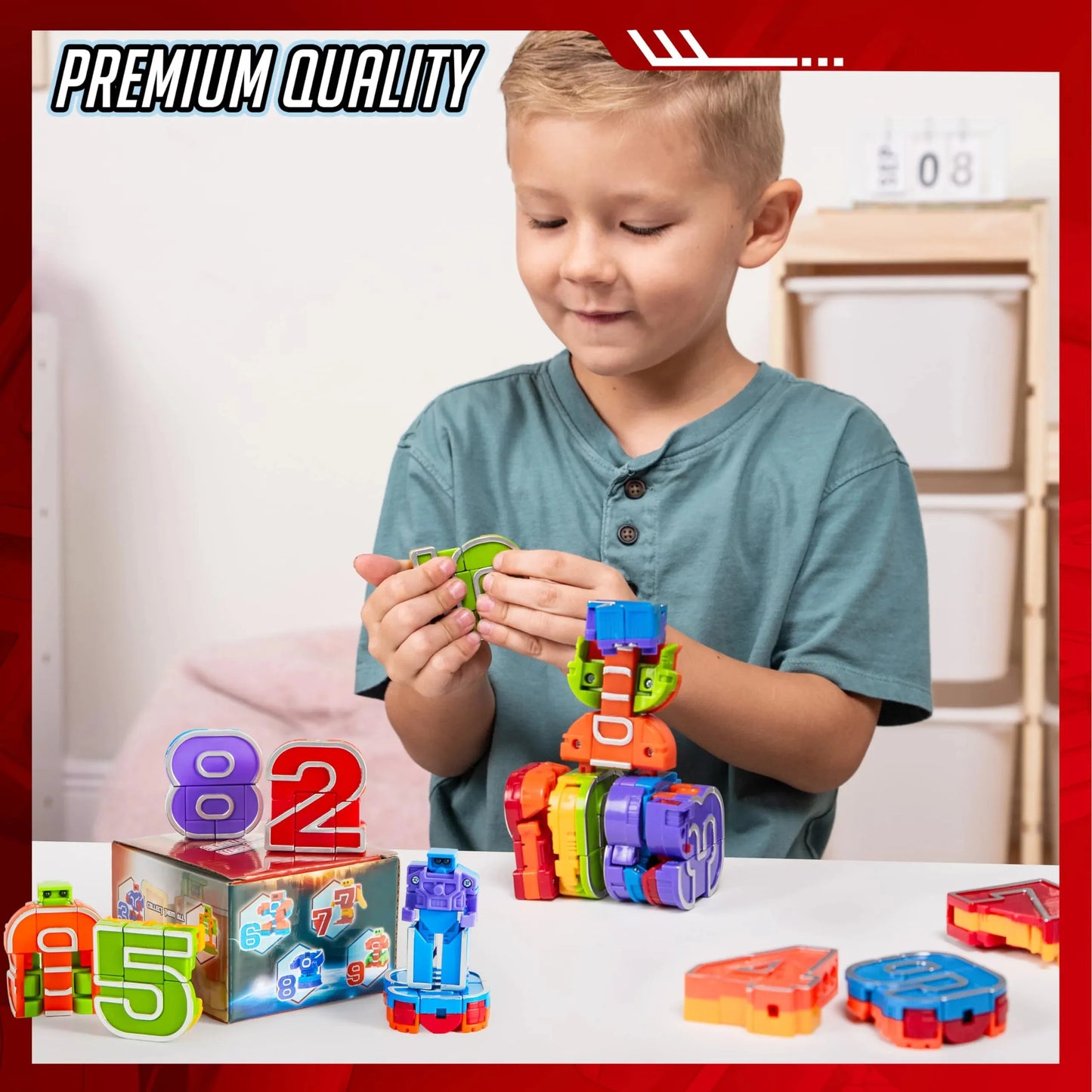 Syncfun 10 Pcs Letters Learning Toys, Action Figure Number Bots Toys, Alphabet Robots Toys for Kids Girls Boys 3-6 Years Old