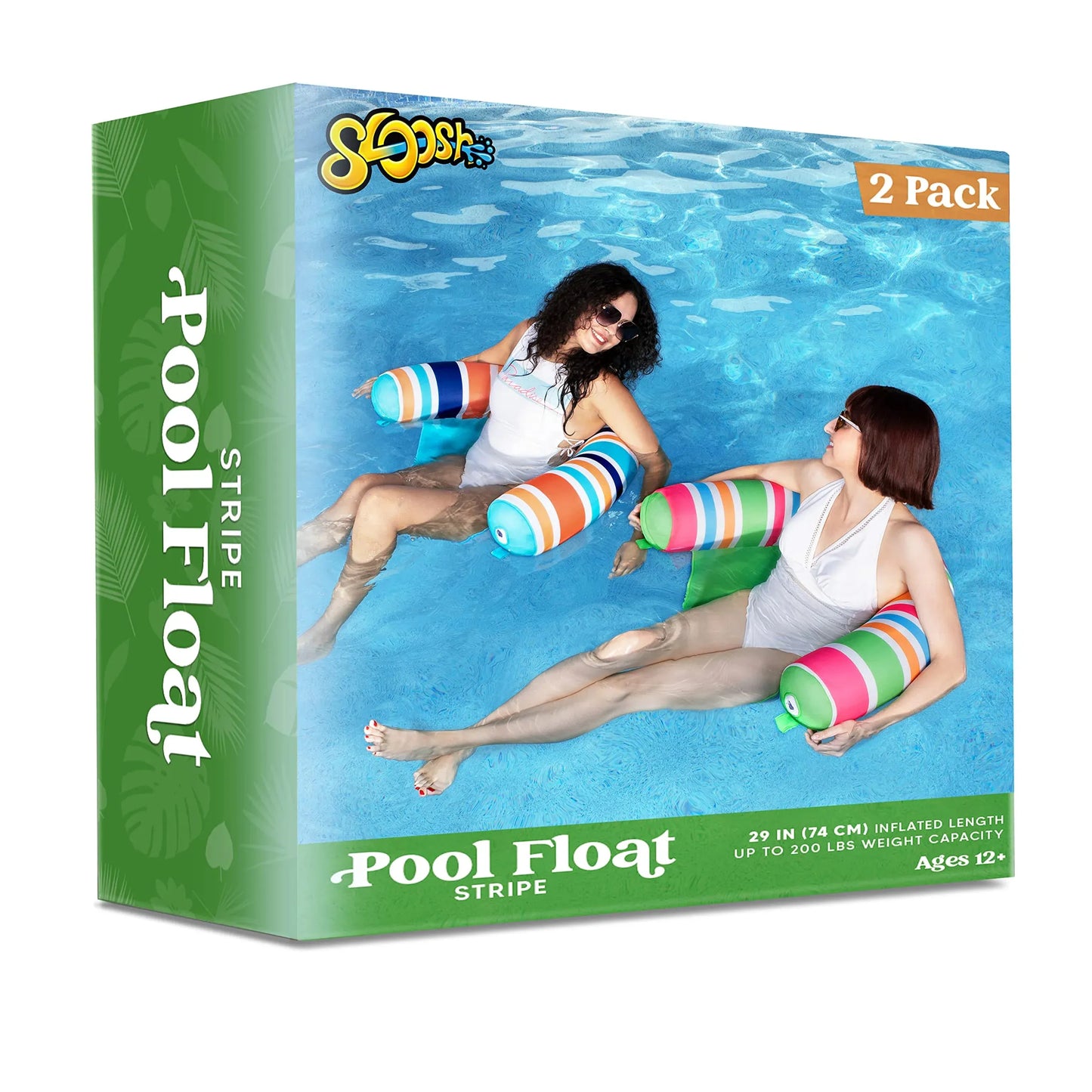 Syncfun 2 Packs Inflatable Pool Floats Chairs for Adults, Floating Noodle Chair with Stripes for Swimming Pool Water Chair Pool Lounger Party Floaties