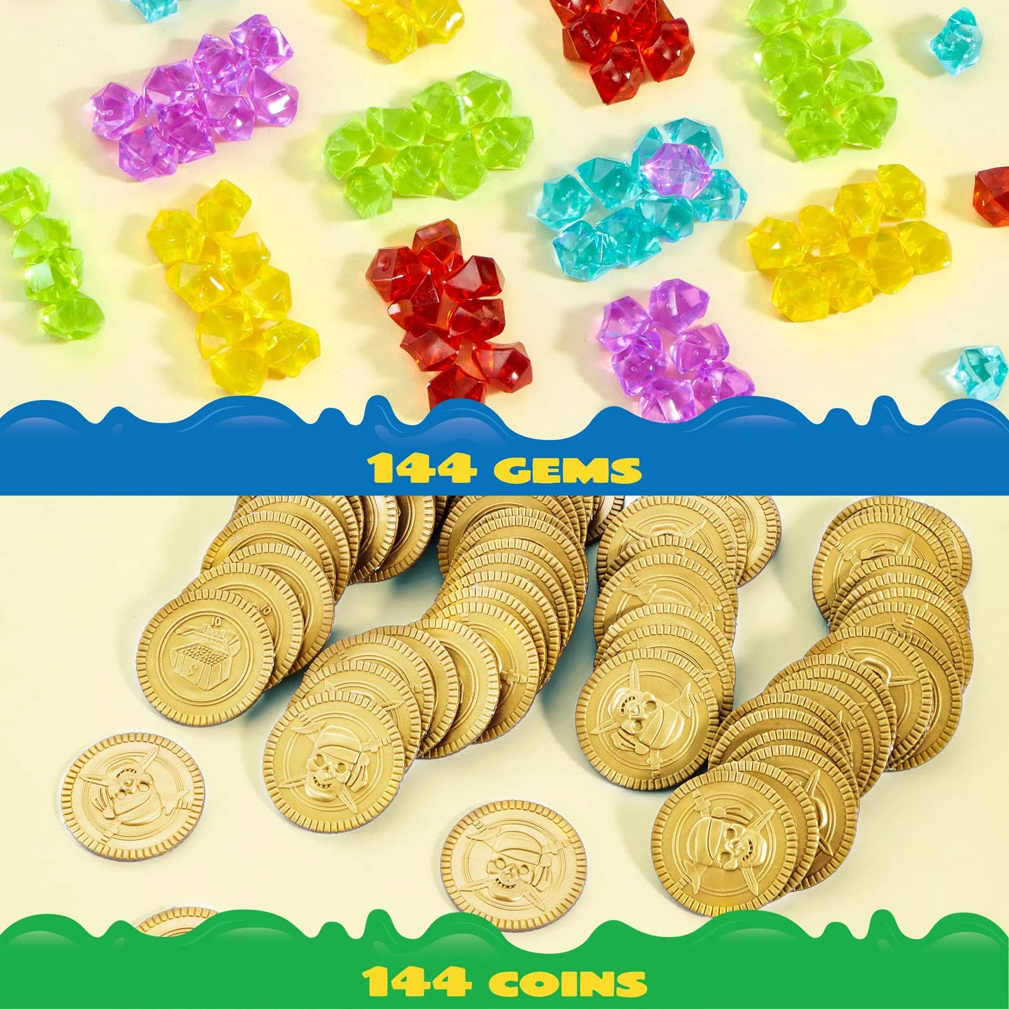 SYNCFUN 288 Piece Pirate Treasure Coins Set Party Favors