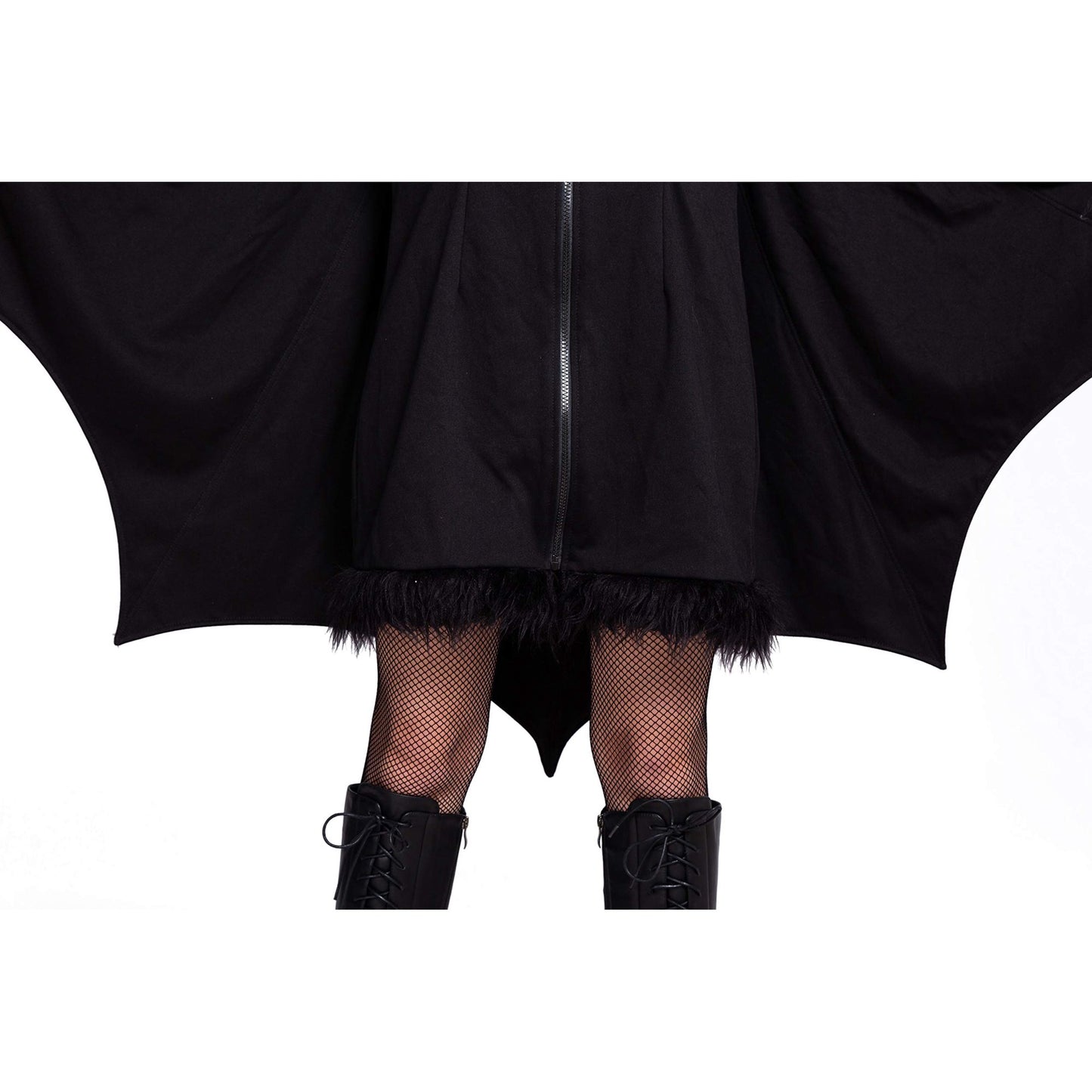 Spooktacular Creations Black Bat Costume Adult Women, Halloween Hoodie Costume Bat Winged, M