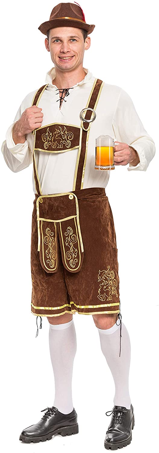 Spooktacular Creation Men’s German Bavarian Oktoberfest Costume Set for Halloween Dress Up Party and Beer Festival Size XL
