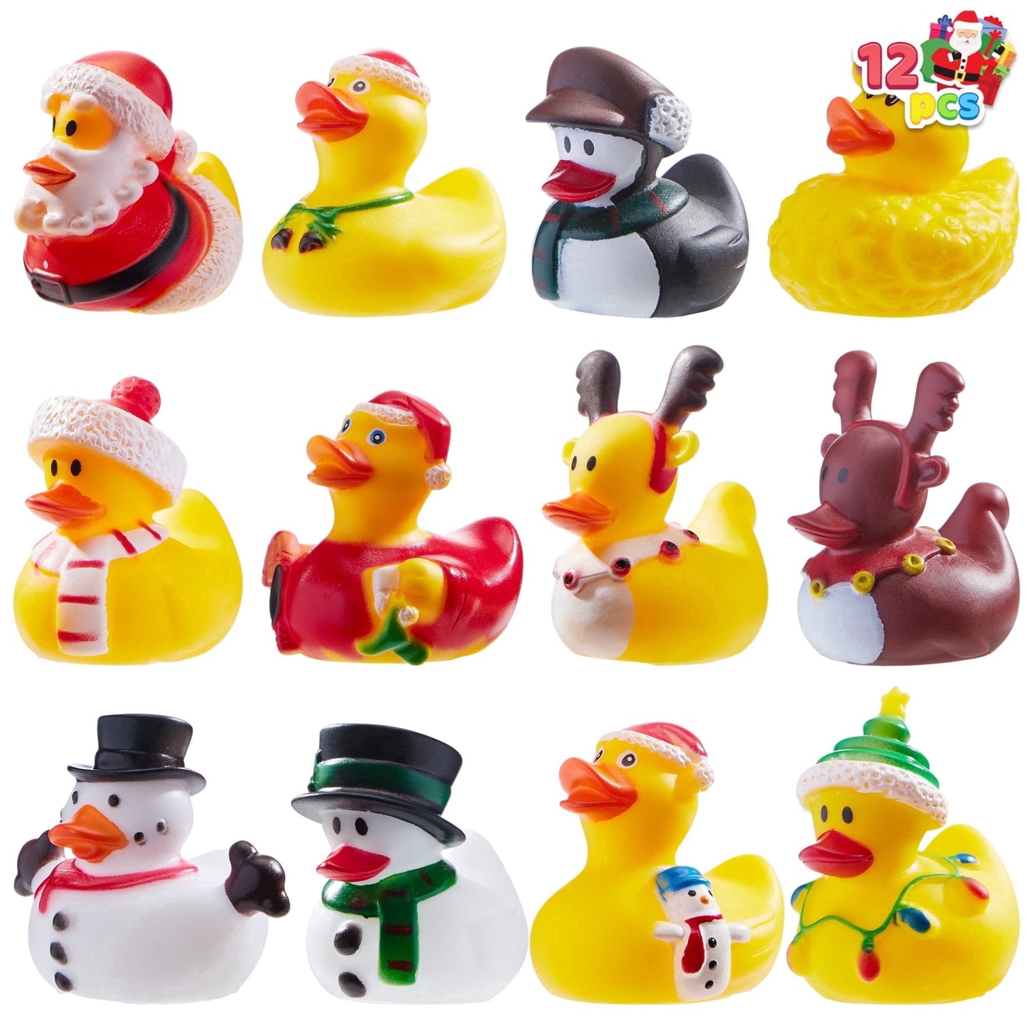 Joyfy 24 Pcs Christmas Rubber Ducks