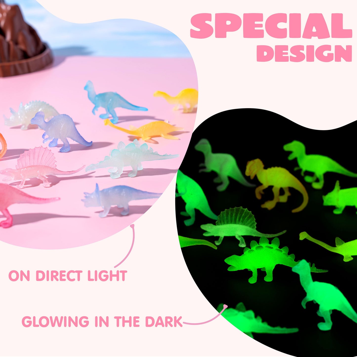 28 Packs Valentines Day Cards with Glow in dark Dinosaur Toys and Heart Shells for Valentine Kids Party Favor, Classroom Exchange Prizes, Valentine’s Greeting Cards