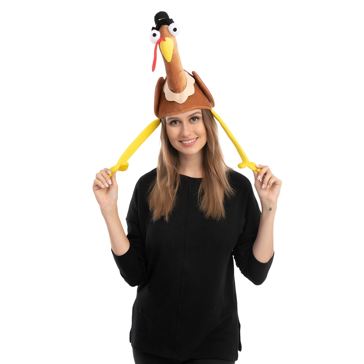 JOYIN 2 Pcs Turkey Gobbler Hats for Thanksgiving Night Event, Dress-up Party, Thanksgiving Decoration, Role Play, Carnival, Cosplay, Costume Accessories