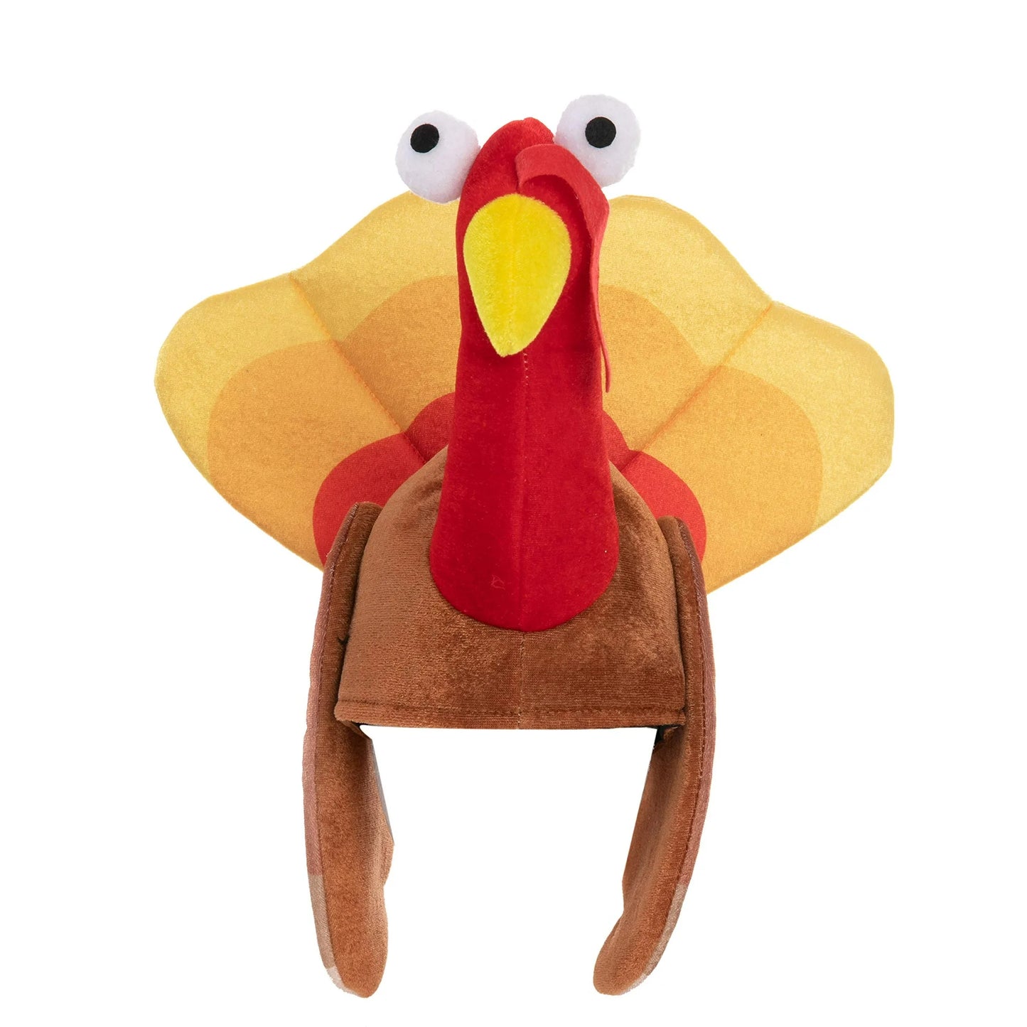 Joyfy 2 Pack Thanksgiving Turkey Cap for Kids and Adults Plush Turkey Hat, Thanksgiving Accessories