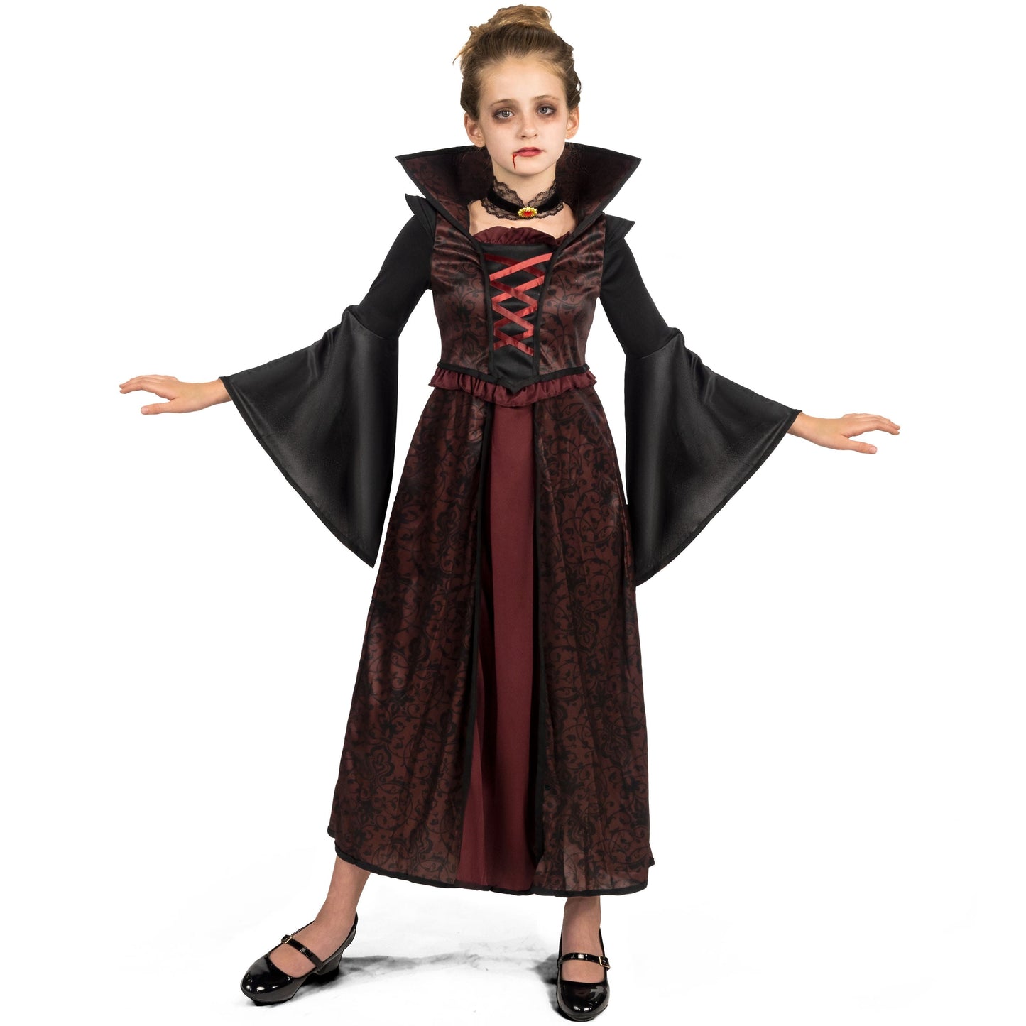 Joyfy Vampire Costumes for girls, Royal Vampire Costume for Halloween Dress Up Party Vampire Themed Party 10 12yrs