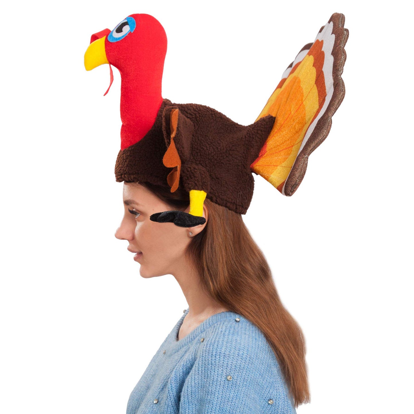 Spooktacular 2 Pack Thanksgiving Turkey Hats Turkey Cap for Thanksgiving Night Event Dress-up Party Role Play Carnival Cosplay Costume Accessories Multi-colores
