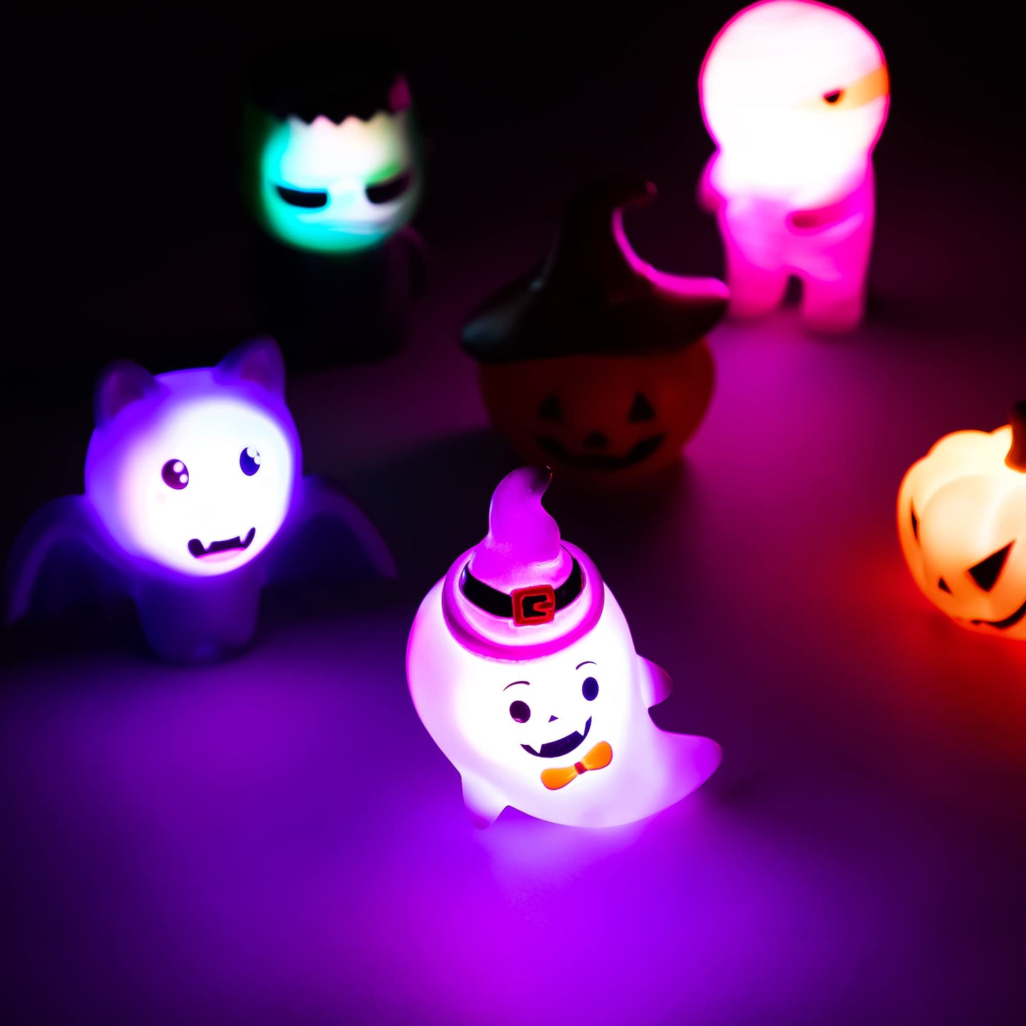 Syncfun 6 Pcs Halloween Bath Toys,Light Up Bathtub Toys Led Halloween Toys for Baby Toddler Kids,Halloween Toys for Treat Bags