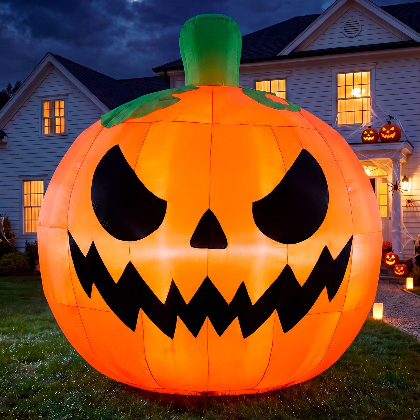 Joyfy 10 Ft Tall Halloween Inflatables Pumpkin,Giant Pumpki Blow Up Decor with Built in LED Lights,Outdoor Decorations for Yard,Lawn,Garden
