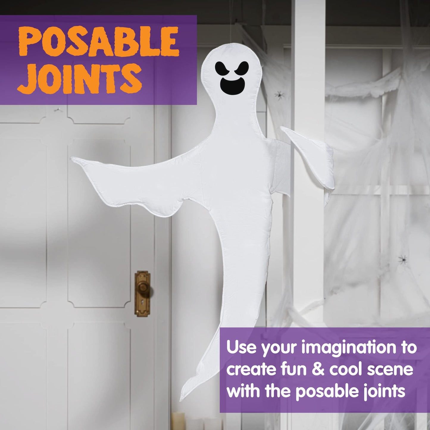 JOYIN 53” Halloween Bendable Tree Wrap Ghost Decoration for Halloween Outdoor, Lawn Decor, Tree, Pilar Decorations, Ghost Party Supplies