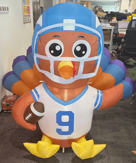 Joyfy Thanksgiving Inflatable 4.5 FT Tall Football Turkey