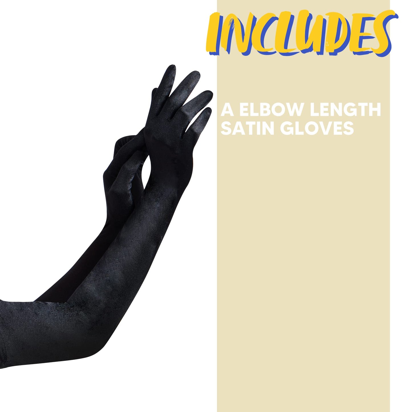 Spooktacular Creations Long Opera Gloves Women Dress Gloves,Silk Gloves Elastic Adult Size Long Gloves Black Long Satin Gloves Women