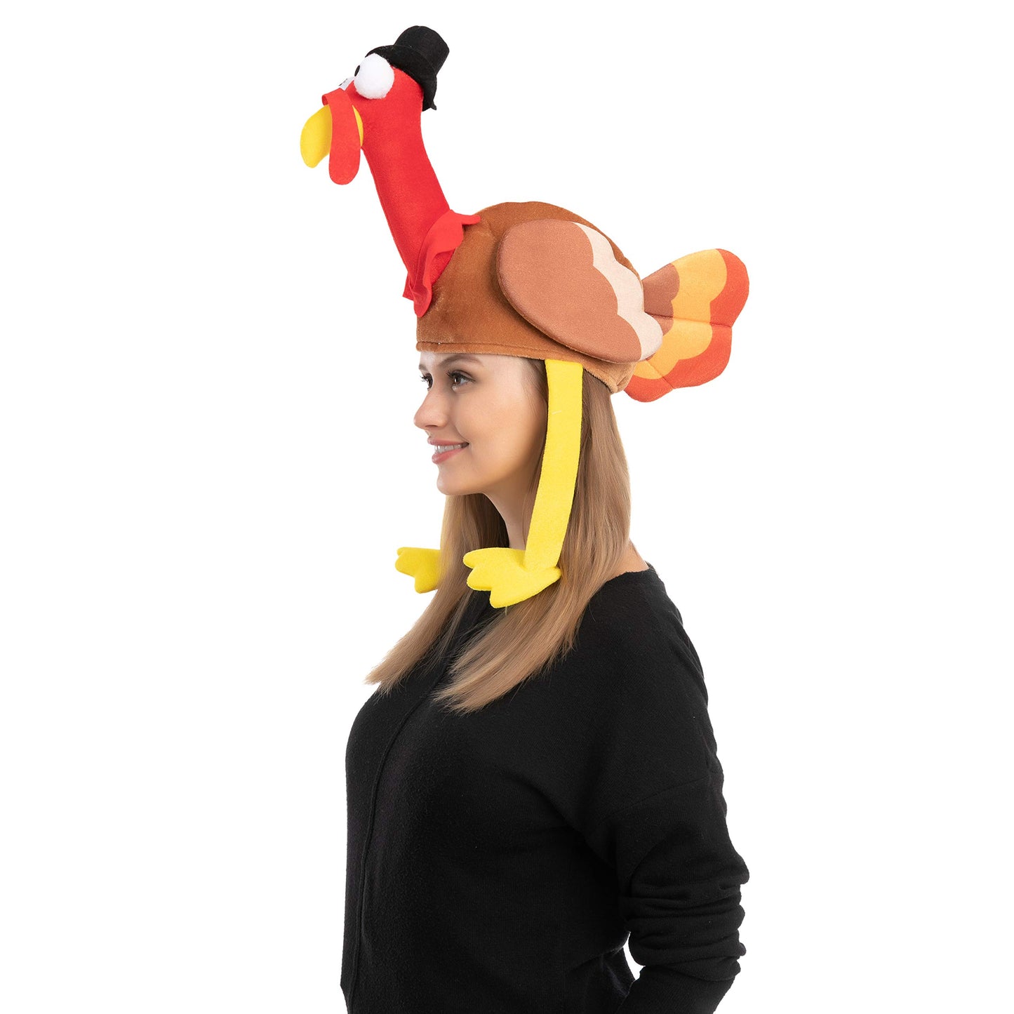 JOYIN 2 Pcs Turkey Gobbler Hats for Thanksgiving Night Event, Dress-up Party, Thanksgiving Decoration, Role Play, Carnival, Cosplay, Costume Accessories