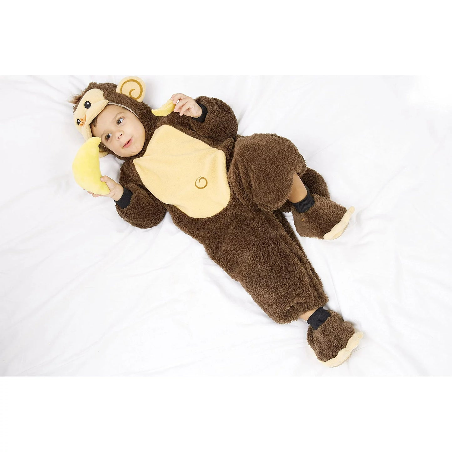Spooktacular Creations Baby Monkey Costume for kids, with Toy Banana for Infant, Monkey jumpsuit, Kids Halloween Dress UP