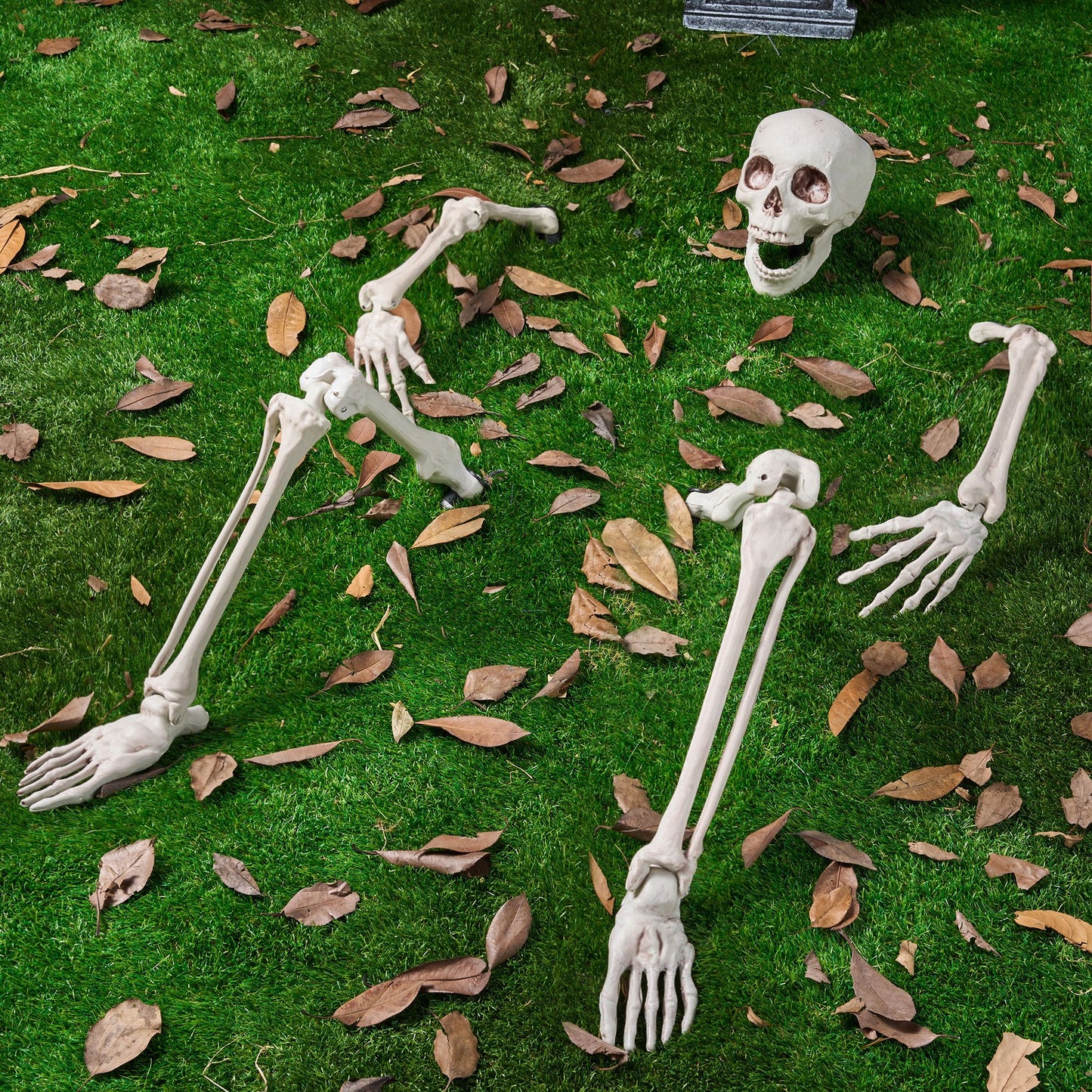 SYNCFUN 5 Pcs Halloween Life Size Groundbreaker Skeleton Stakes Decorations,Full Size Skeleton Halloween Decorations Outdoor Yard Scary Halloween Yard Stakes Decor