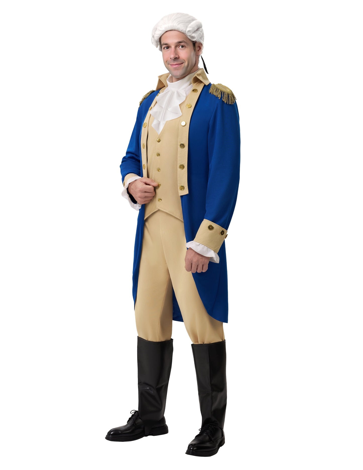 Joyfy Alexander Hamilton George Washington Costume for Men's Halloween Fancy Dress Costume for Adult
