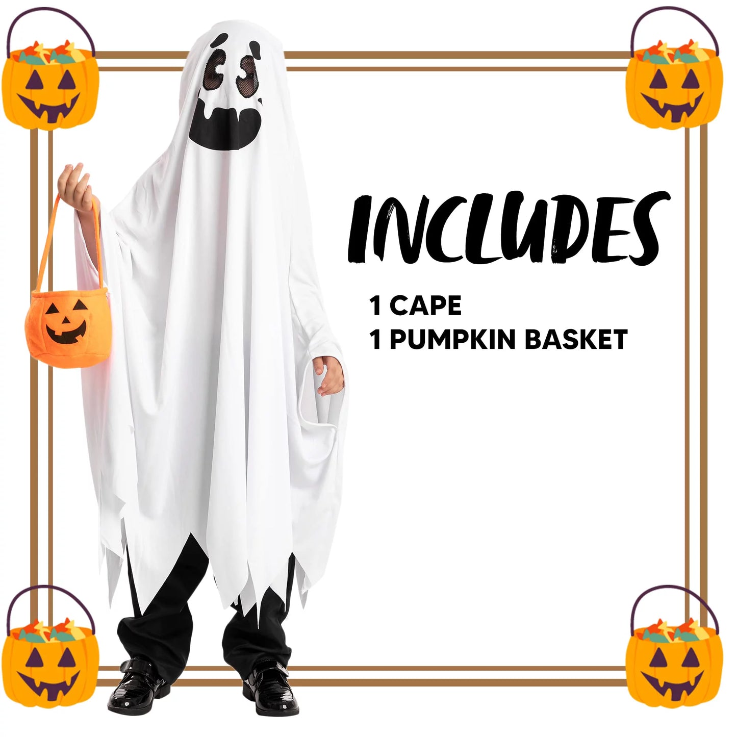 Spooktacular Creations Ghost Boo and Friendly Costume for Child Halloween Spooky Trick-or-Treating (3-4yr)