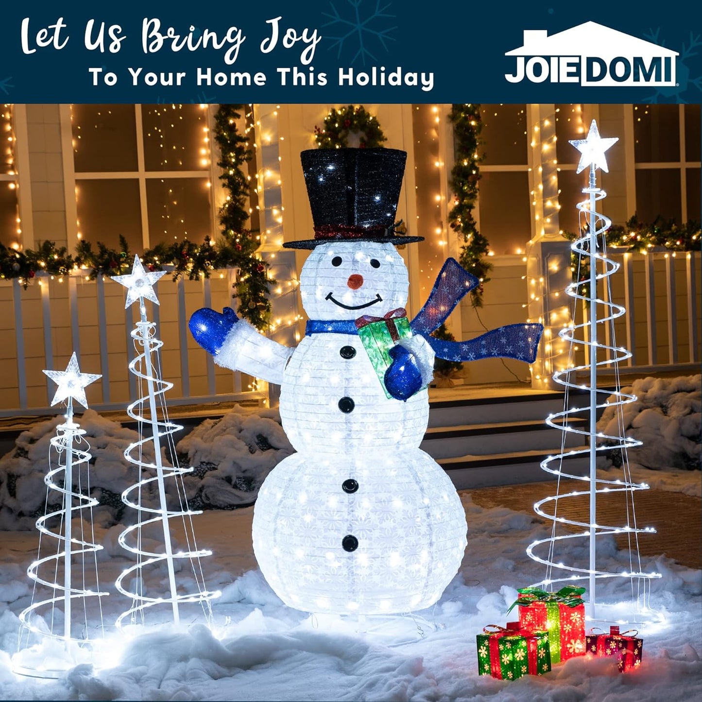 Joyfy 3 Pack Spiral Tree Christmas Decoration Outdoor,218 LED Christmas Tree Light Decorations,Christmas Yard Light with Stakes Decorations Outdoor Holiday Decor