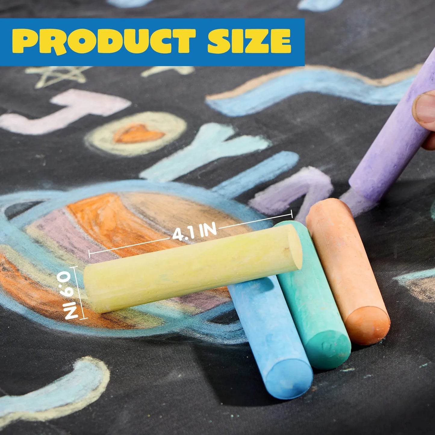 Syncfun 120pcs Sidewalk Chalk For Kids, Washable Chalk For Outdoor Art Play, Painting Toy For Toddler On Chalkboard, Blackboard And Playground