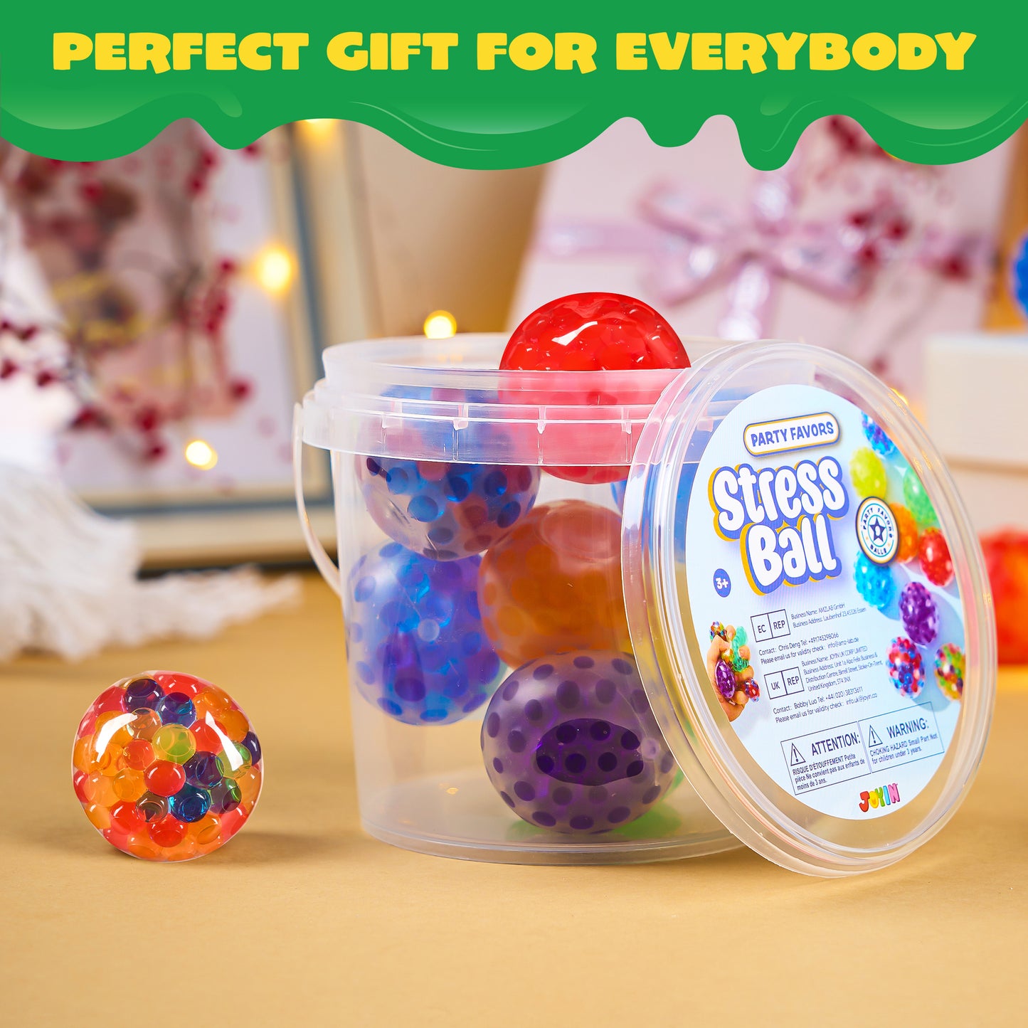 SYNCFUN 9 Pack Mini Stress Balls Fidget Toys for Adults Stress Relief Squishies for Kids, Orbeez Anxiety Calming Squeeze Balls, Party Favors, Prize (1.57")