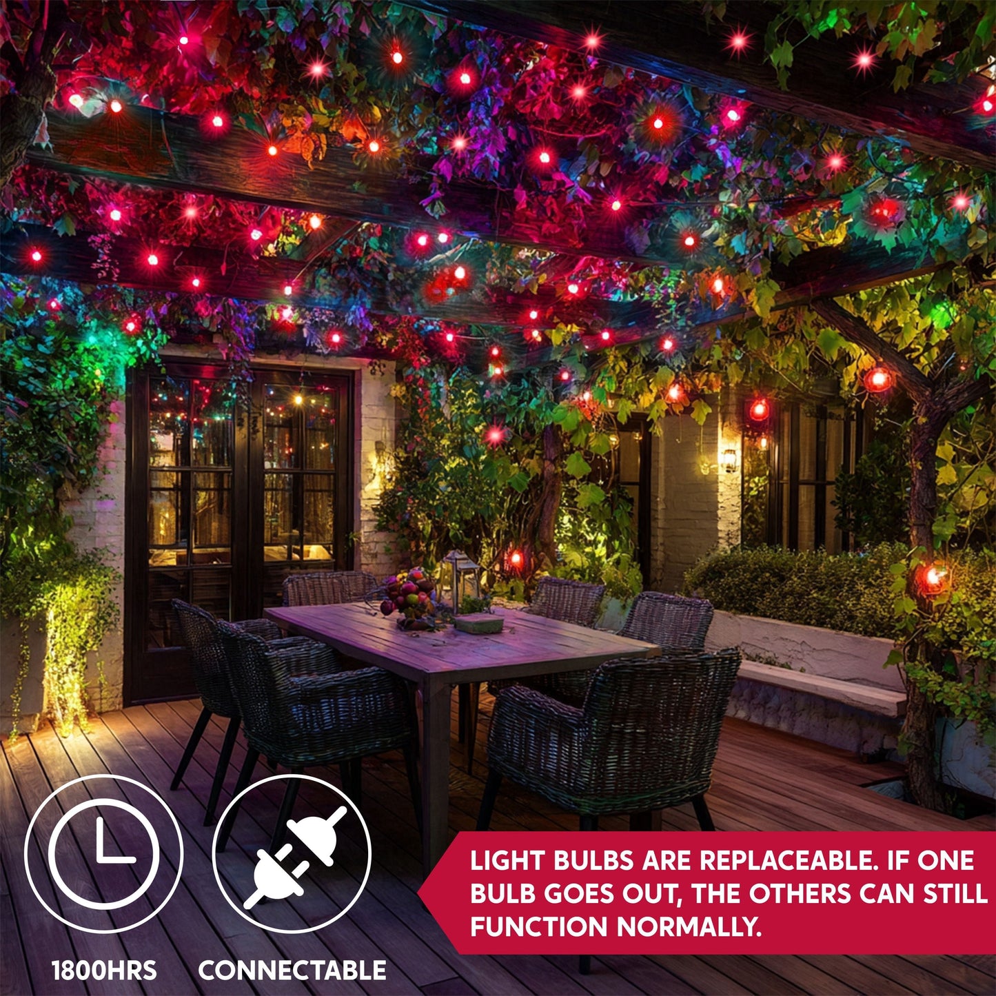 Joyfy 360 LED Green Wire Net Lights - Multicolor