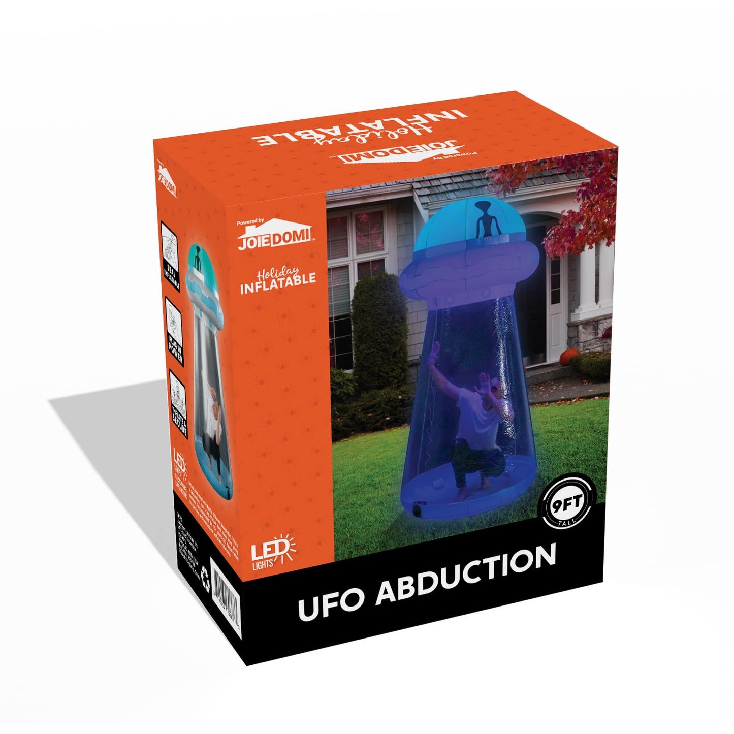 Joyfy 9 ft Halloween Inflatable UFO Alien Decoration with Built-in LEDs,UFO Halloween Decorations Outdoor Blow Up Yard Lawn Decoration