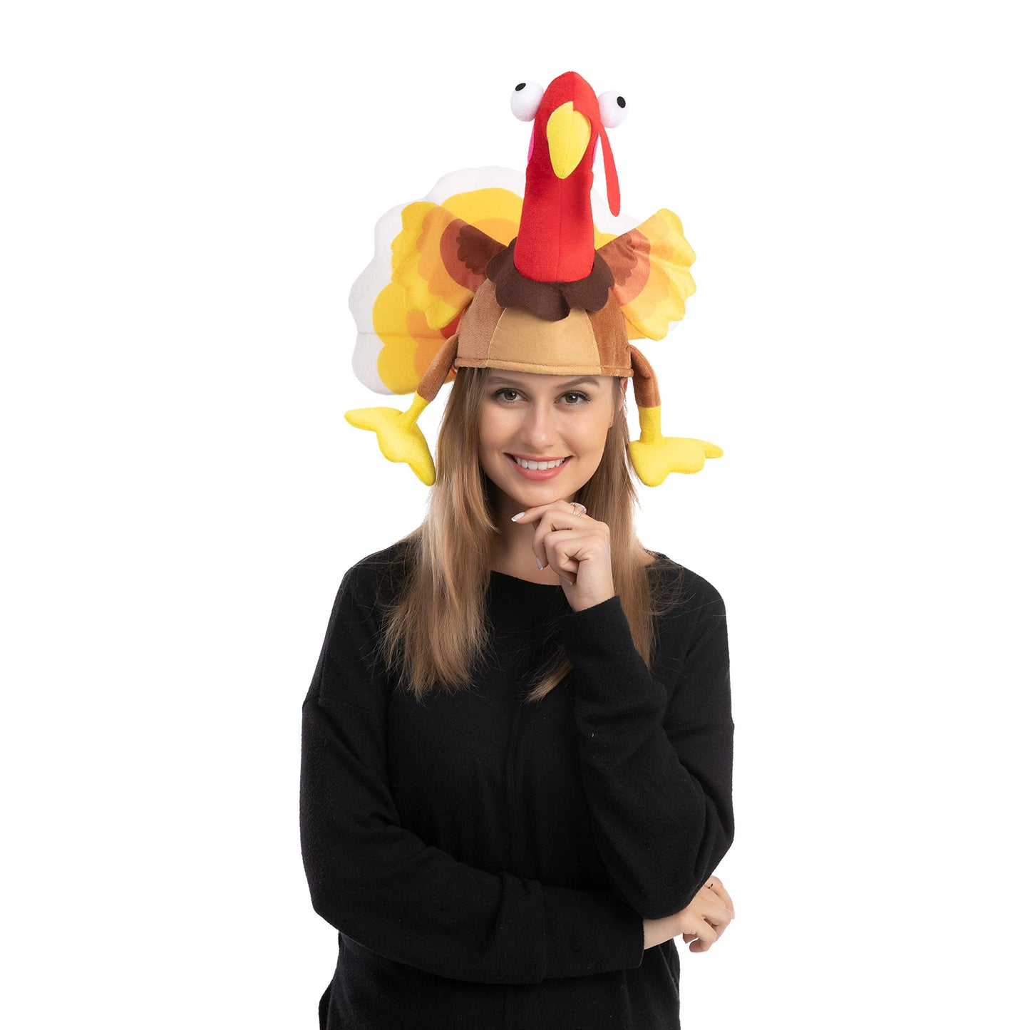 JOYIN 2 Pack Turkey Sitting Hats Silly for Thanksgiving Night Event, Dress-up Party, Thanksgiving Decoration, Role Play, Carnival, Cosplay, Costume Accessories