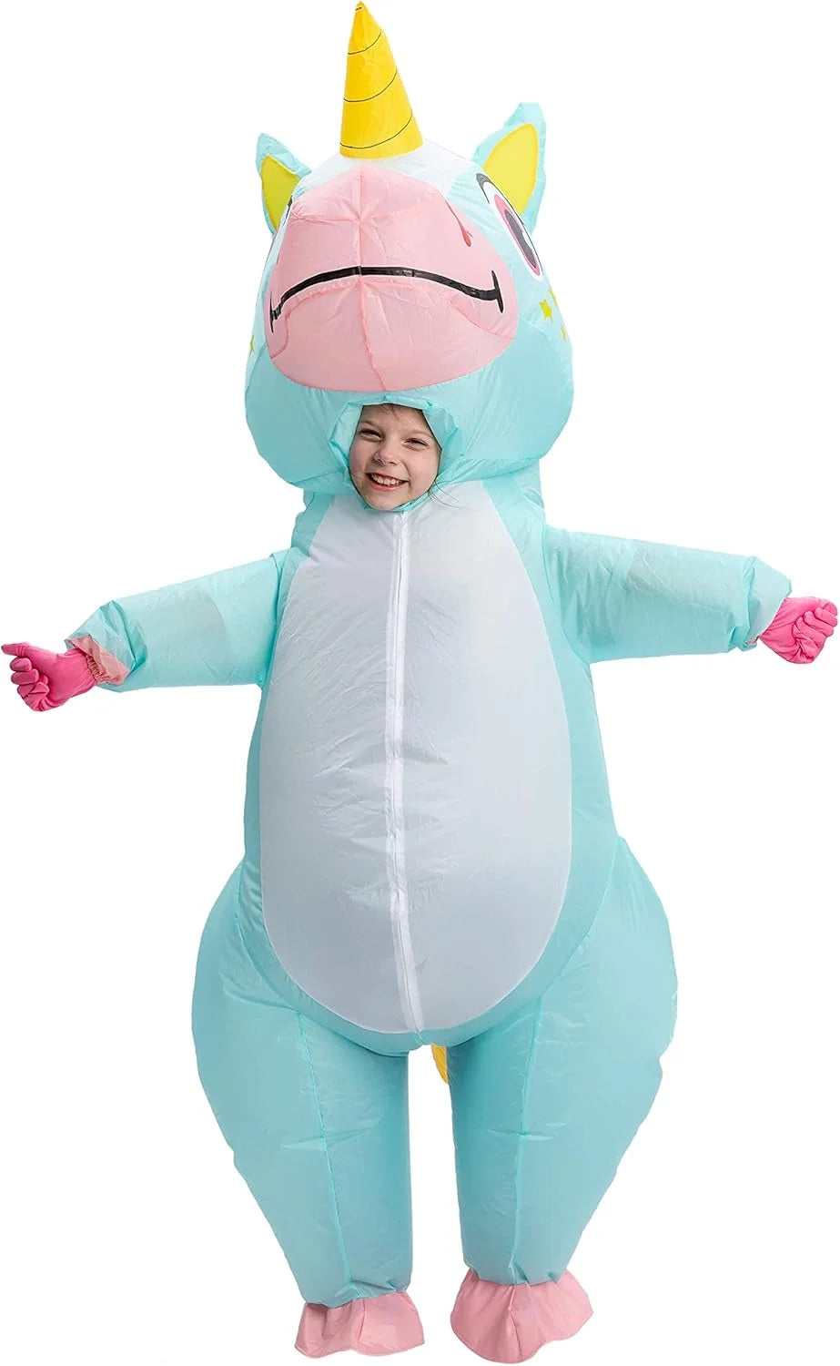 Joyfy Inflatable Costume for Kids, Full Body Unicorn Costume, Unicorn Air Blown Costume, Unicorn Halloween Costume for Boys and Girls Dress Up Party