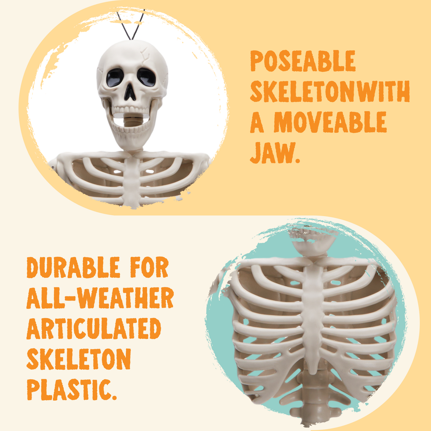 Syncfun 6 Pcs Skeleton Halloween Decorations,16 Inch Full Body Poseable Skeleton with Movable Joints for Halloween Indoor Outdoor Party,Graveyard,Haunted House Accessories