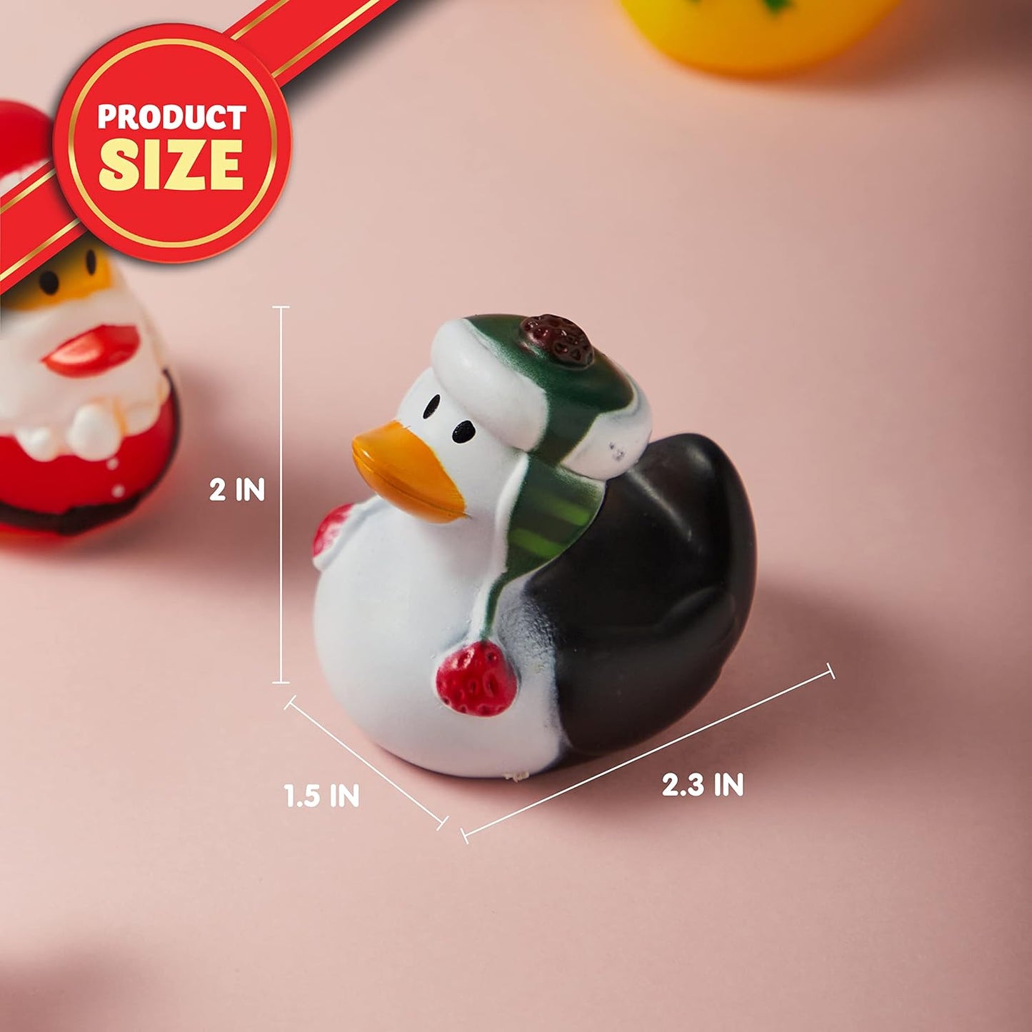 SYNCFUN 24 Pcs Cute Christmas Rubber Ducks for Boys, Girls, Kids and Toddlers, Christmas Party Favor Gifts