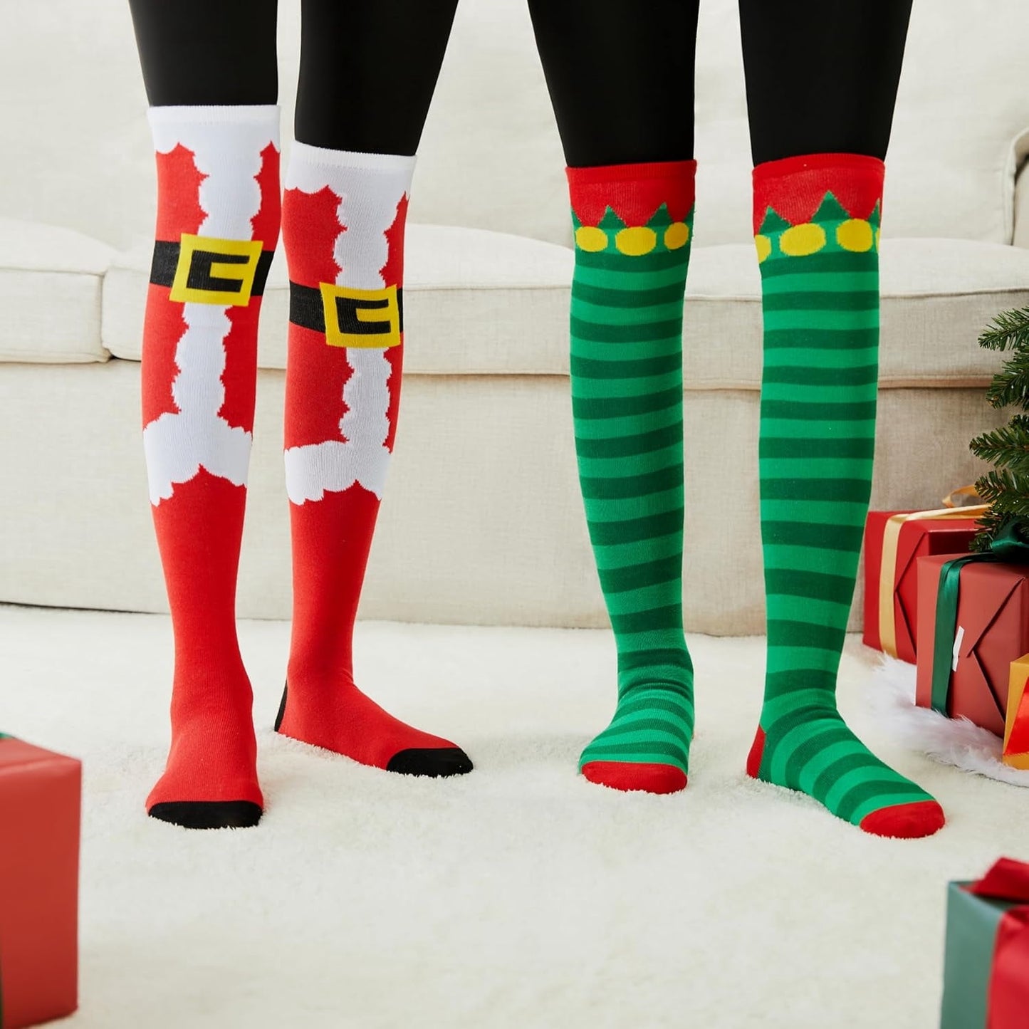 Joyfy 2 Pairs Christmas Socks for Women,Funny Crazy Holiday Christmas Socks for Adults,Christmas Gifts for Women