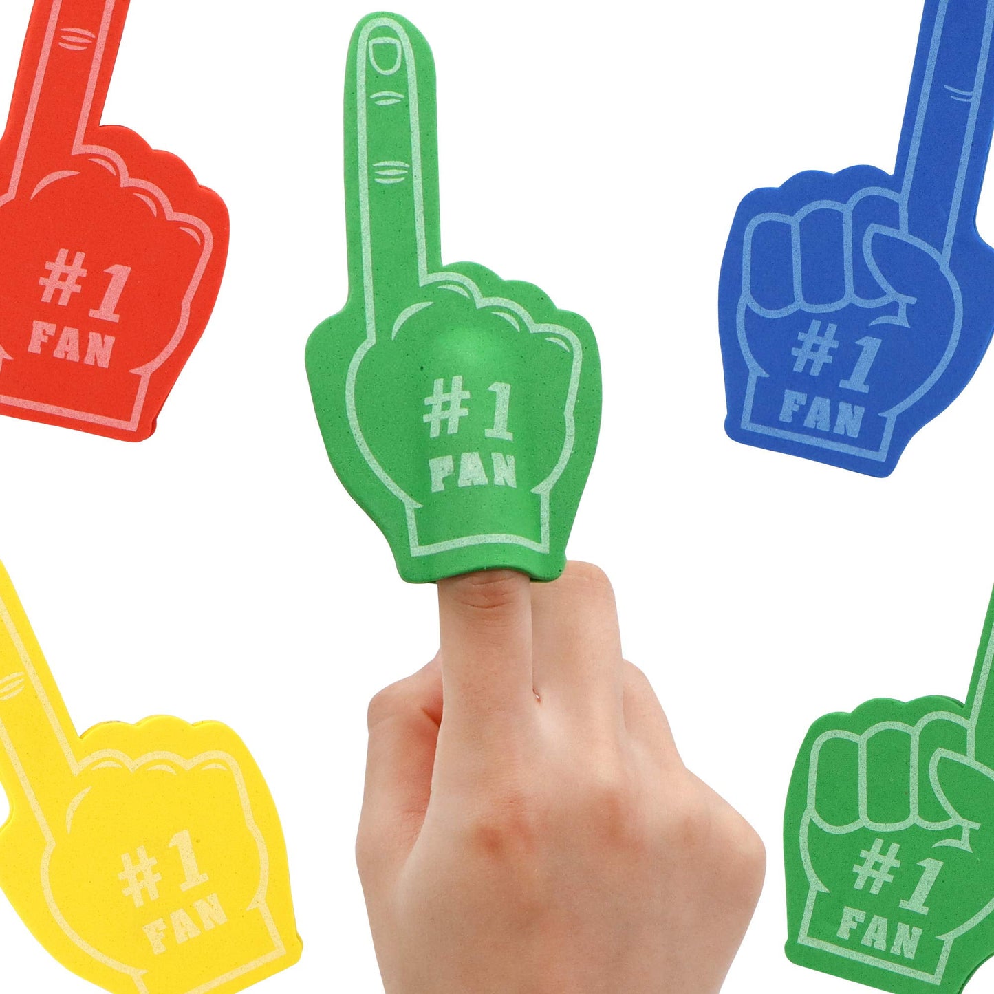 28 Pcs Valentines Day Cards with Foam Fingers for Kids Boys, Sports Fan Cheering Foams for Sports Event Games Valentines Hand Party Favors, Valentines Exchange Cards