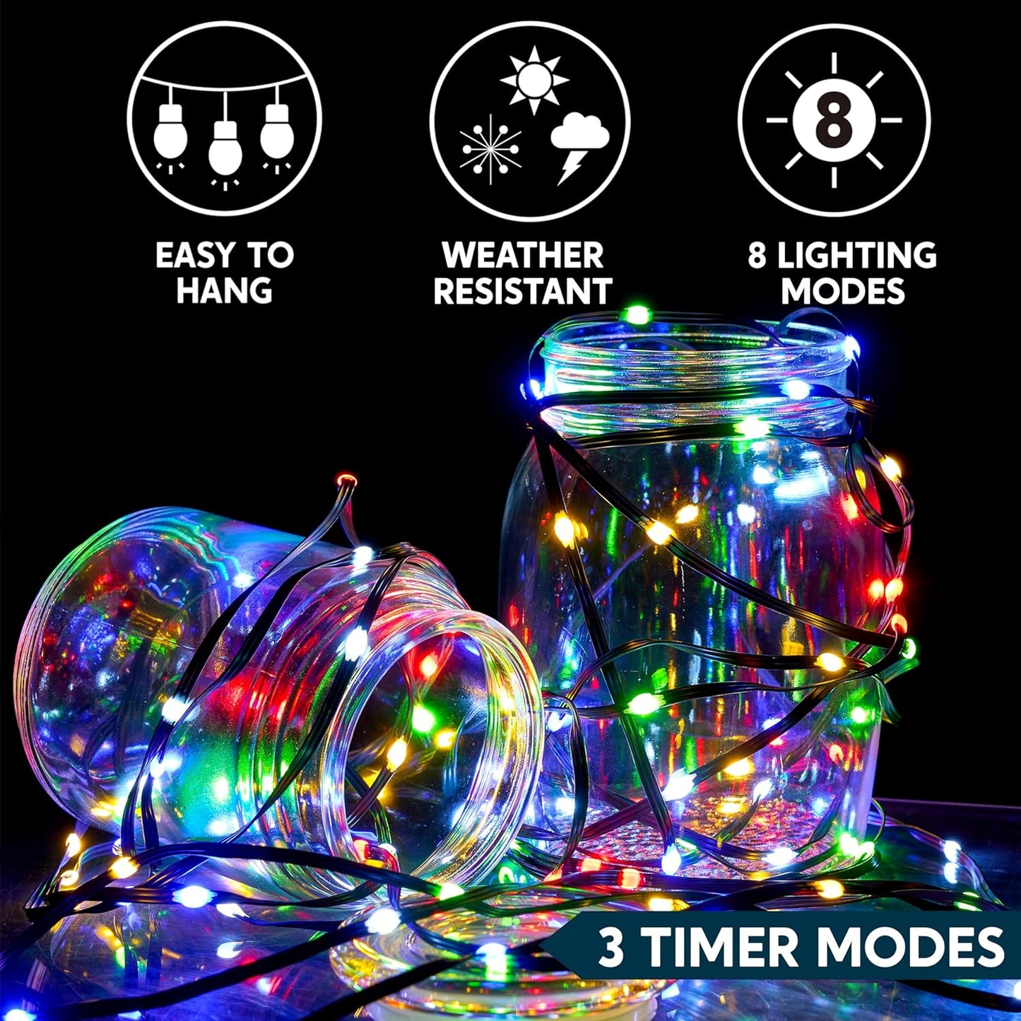 Syncfun 600 Led Christmas Lights,198 FT Christmas Lights with Remote Outdoor Decorations,Christmas Tree Lights with 8 Modes Timer for Holiday Xmas Party