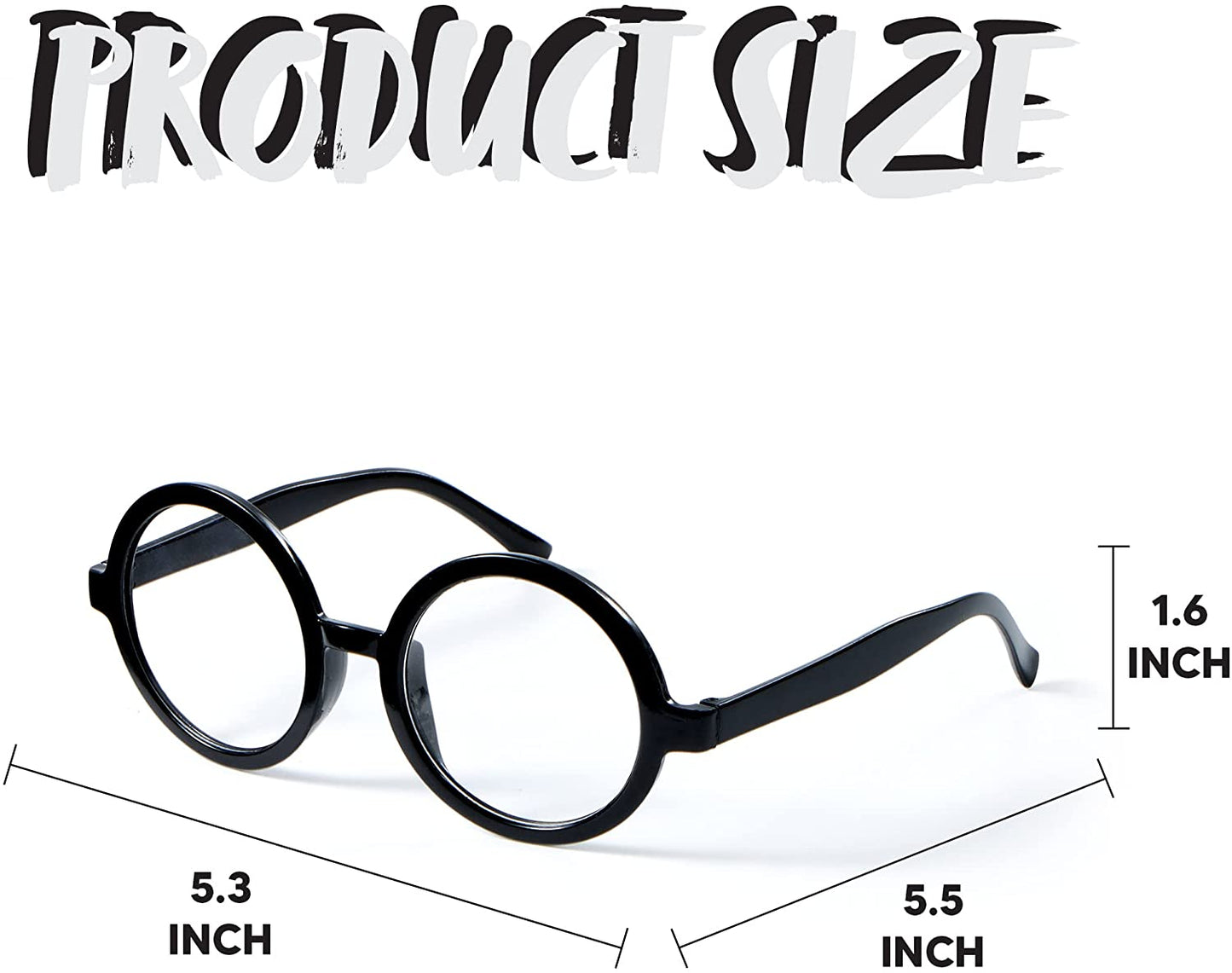 Spooktacular Creations Halloween Wizard Glasses,Wizard Round Glasses Costume Glasses,Halloween Black Circle Glasses Eyeglasses for Halloween Kids & Adults Costume Accessory Party Favor