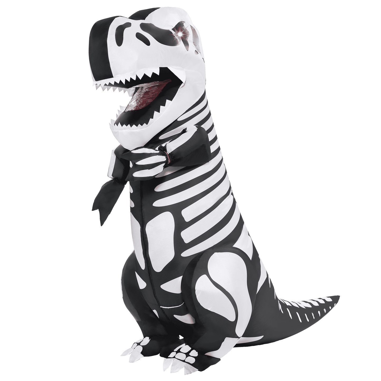Joyfy Adult Inflatable Dinosaur Costume, LED Light Eyes Skeleton Tyrannosaurus rex Halloween Blow Up Costume, Full Body Inflatable Suit for Cosplay Themed Parties, X-Large(75In)