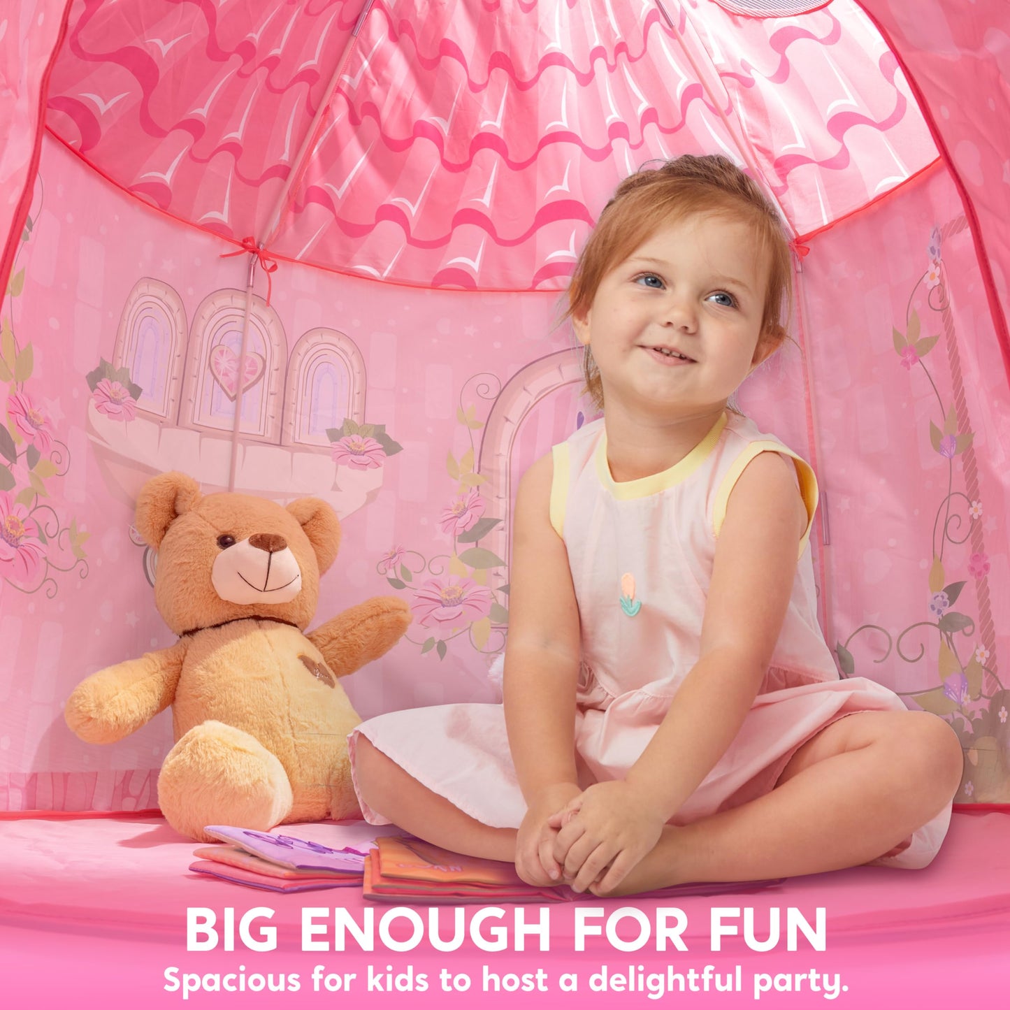Syncfun Princess Castle Pink Kids Play Tent Girls Large Playhouse for Toodler Indoor & Outdoor Game