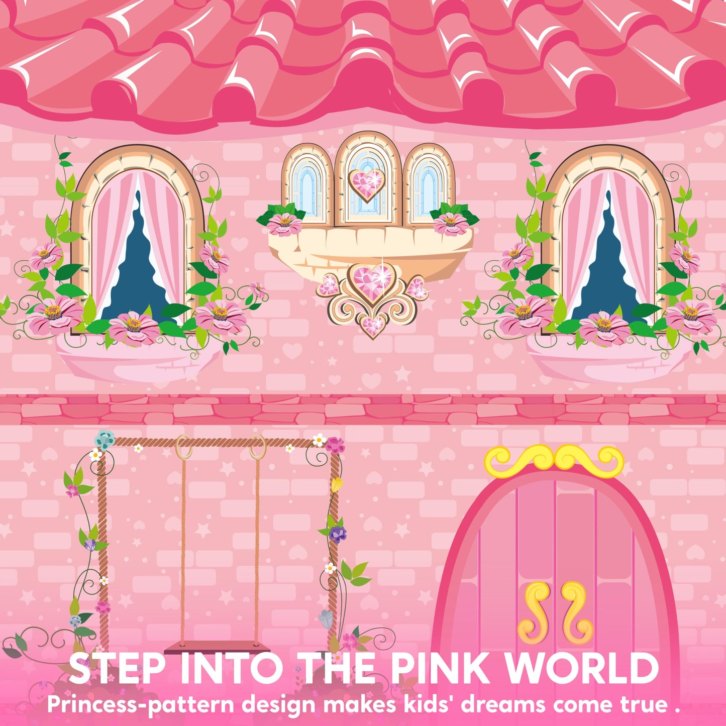 Syncfun Princess Castle Pink Kids Play Tent Girls Large Playhouse for Toodler Indoor & Outdoor Game