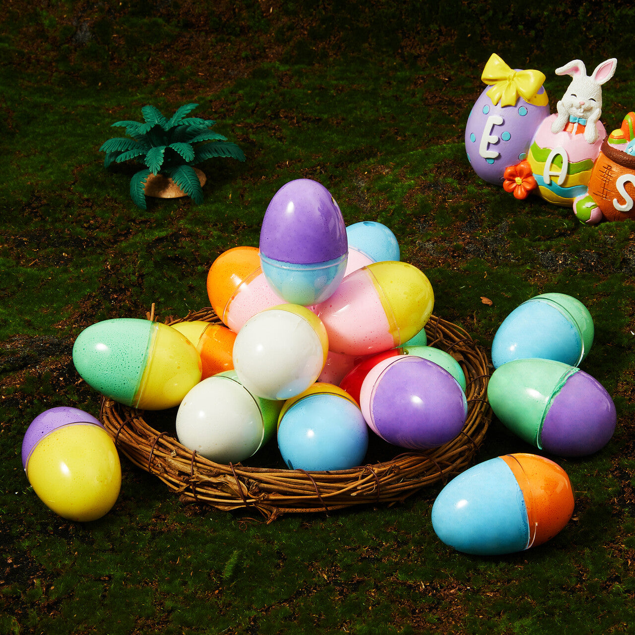 JOYFY 12 pre installed Easter eggs with Galaxy Mud, colorful clay with various accessories