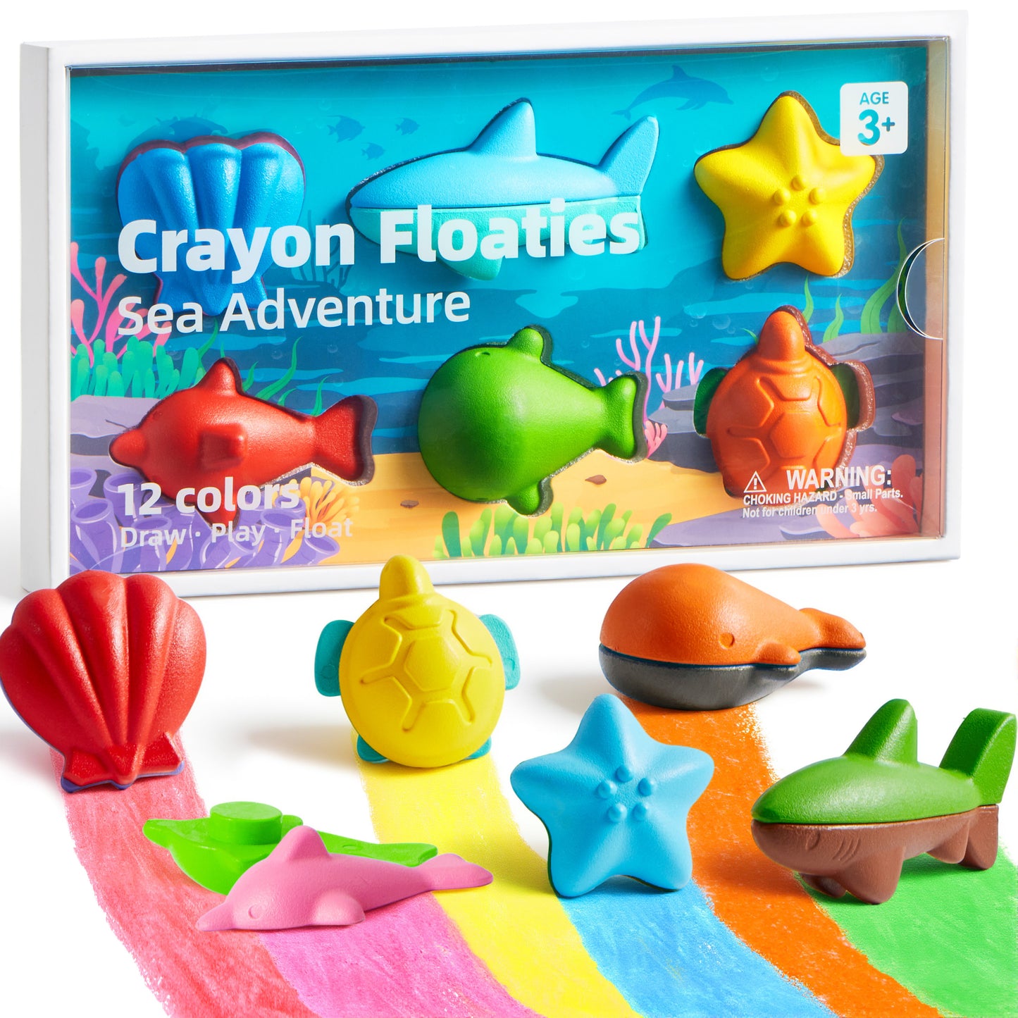 Joyfy 12 Colors Large Beeswax Toddler Crayons, Washable Safe Crayons for Kids,Toddler Art Supplies Birthday Easter Gifts