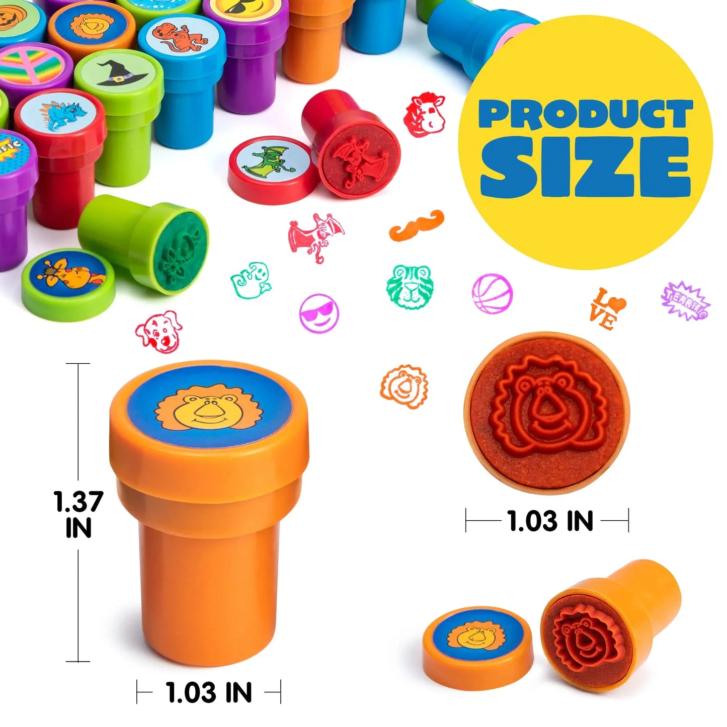 Syncfun 100 Pcs Assorted Stamps for Kids, Self Ink Stamps Sets, for Party Favor, Teacher Stamps, Prize for Classroom, Easter Egg Stuffers