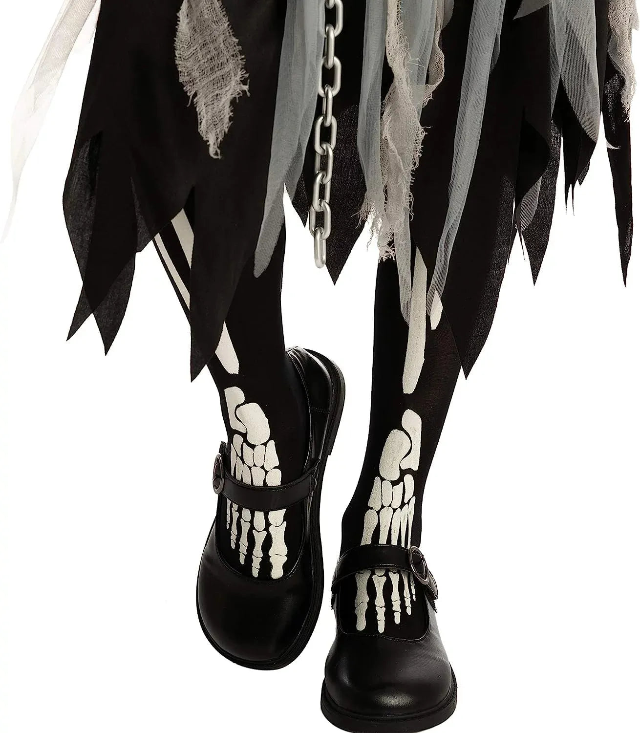 Syncfun Grim Reaper Girl Costume Glow in the dark for Halloween Role Play for 12-14 Years