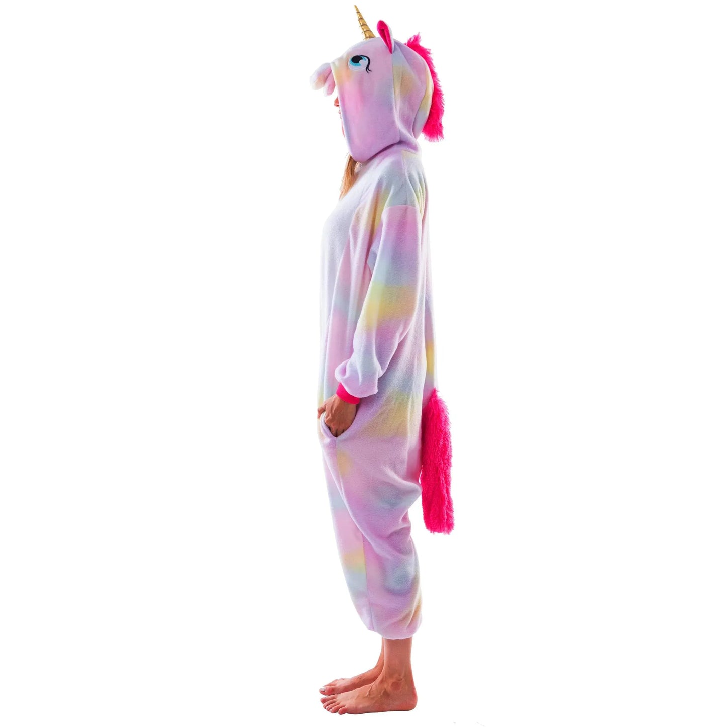 Syncfun Adult Pajamas Plush jumpsuit One Piece Unicorn Animal Costume for Halloween Party Dress Up Role Playing Cosplay