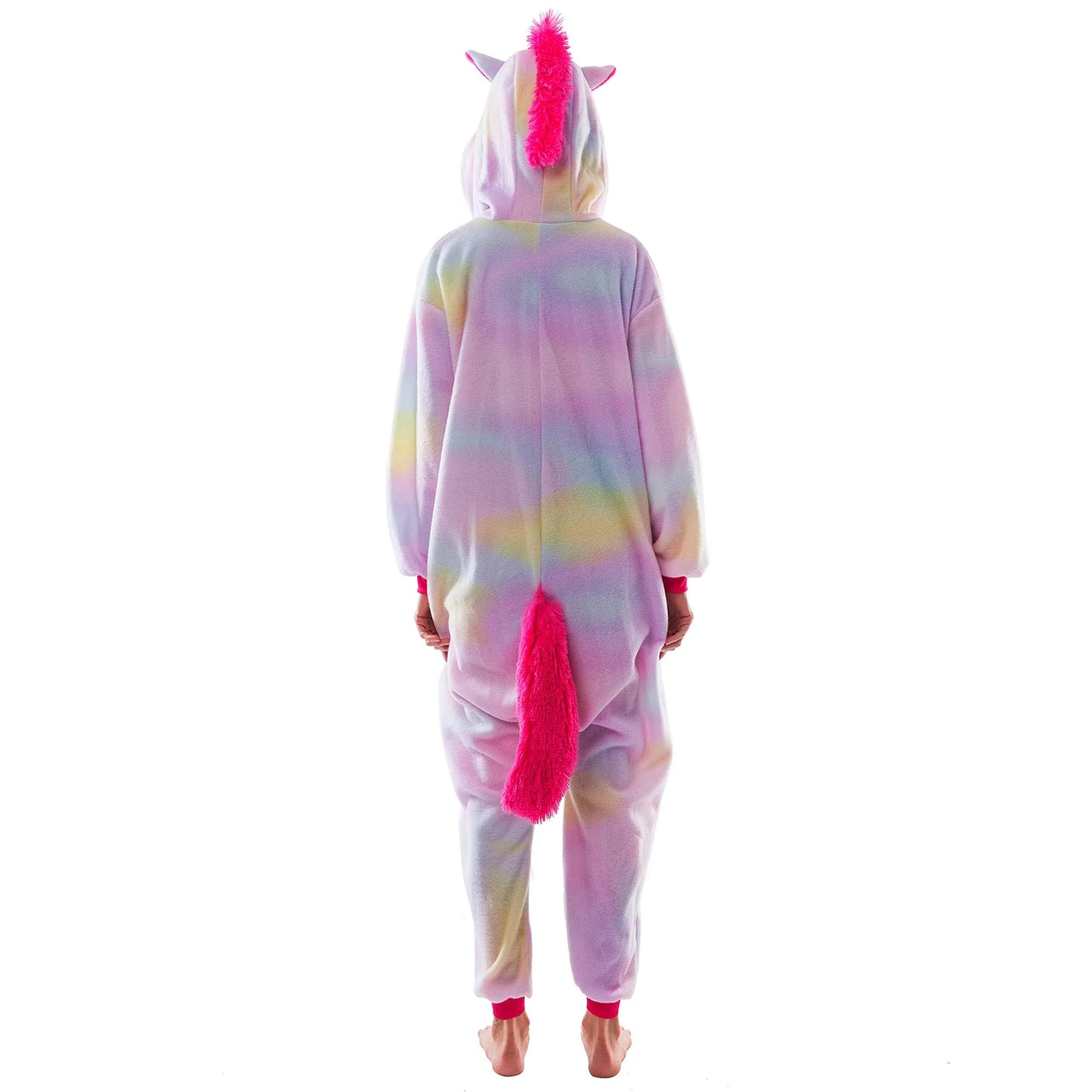 Syncfun Adult Pajamas Plush jumpsuit One Piece Unicorn Animal Costume for Halloween Party Dress Up Role Playing Cosplay