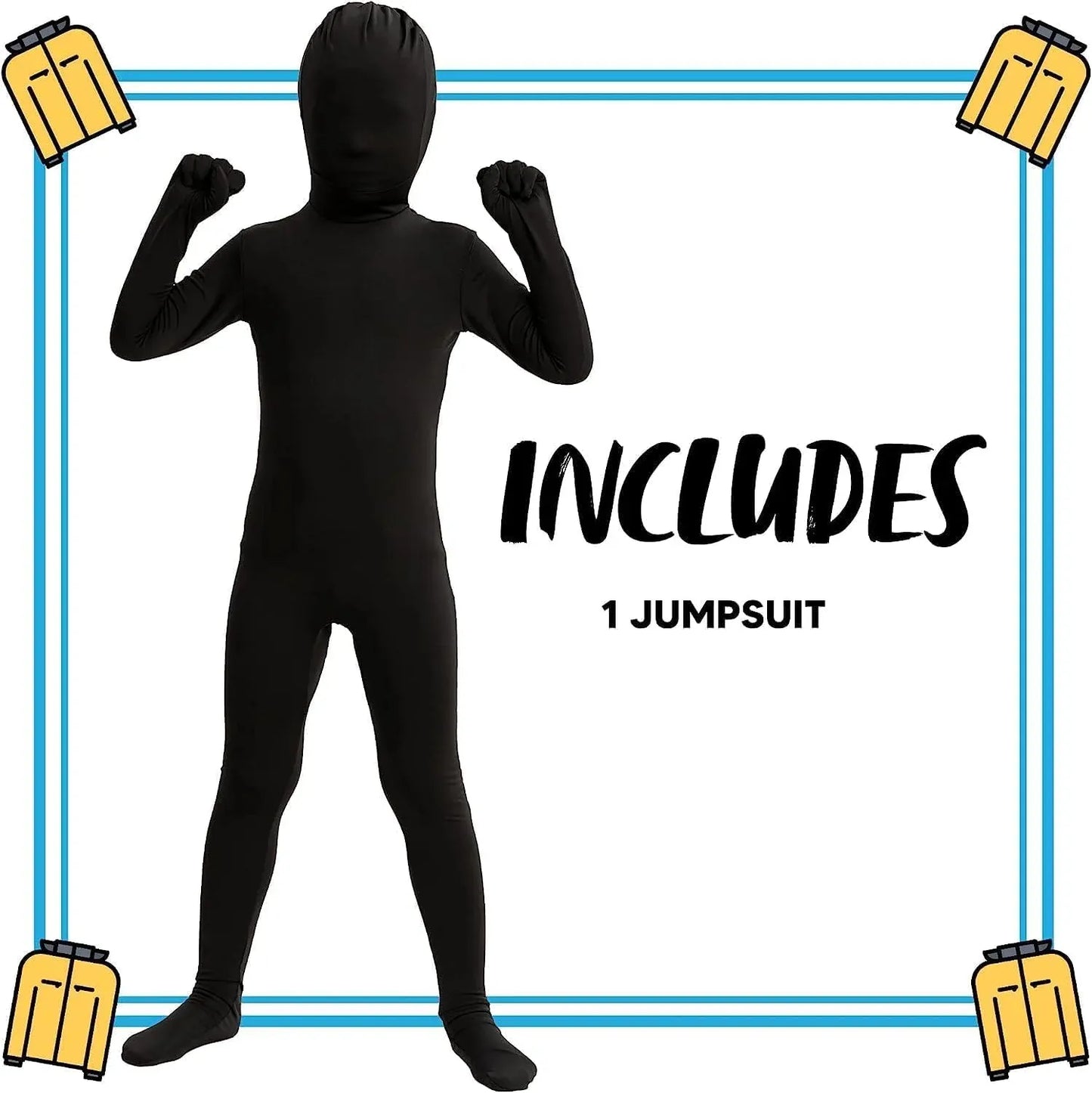 Syncfun Black Shadow Demon Costume for Kids, Full Bodysuit Skin Costume for Toddlers Halloween Party Fancy Dress Up Age up to 12 Years