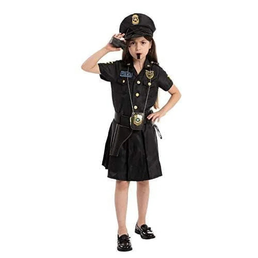 Syncfun Police Officer Girl Cop Costume Outfit Set for Halloween Dress Up Party