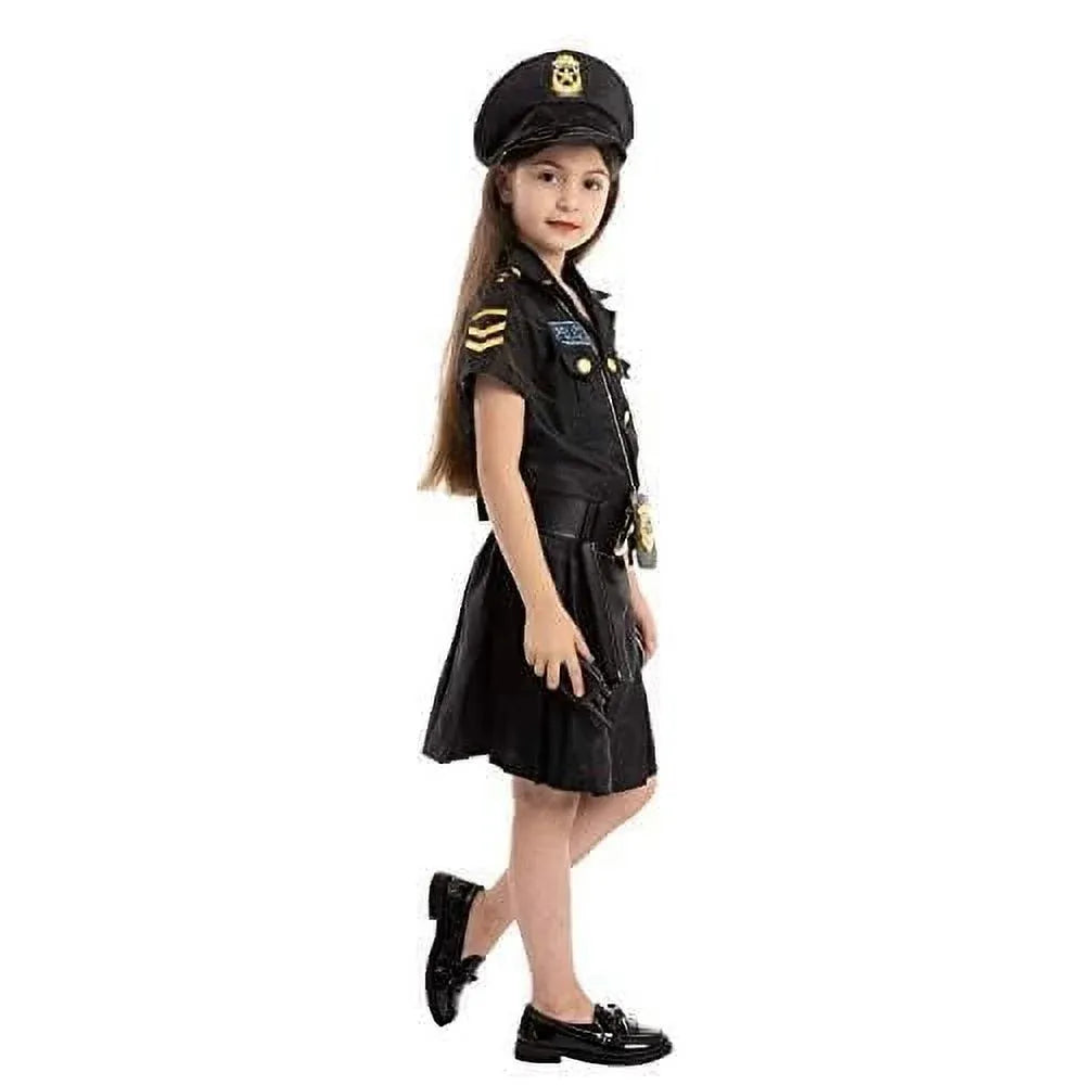 Syncfun Police Officer Girl Cop Costume Outfit Set for Halloween Dress Up Party