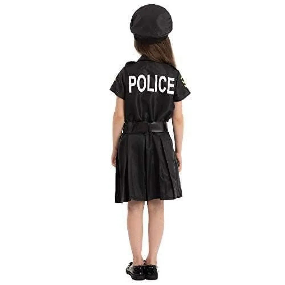 Syncfun Police Officer Girl Cop Costume Outfit Set for Halloween Dress Up Party
