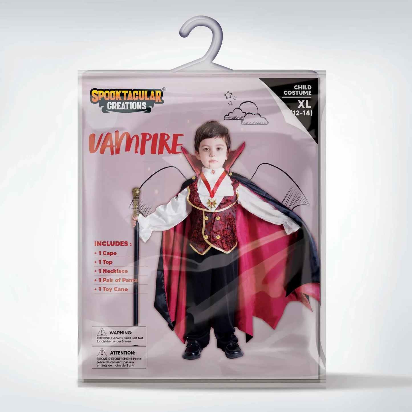 Syncfun Gothic Vampire Costume Deluxe Set for Boys, Kids Halloween Party Dress Up, Role Play Cloak and Accessories